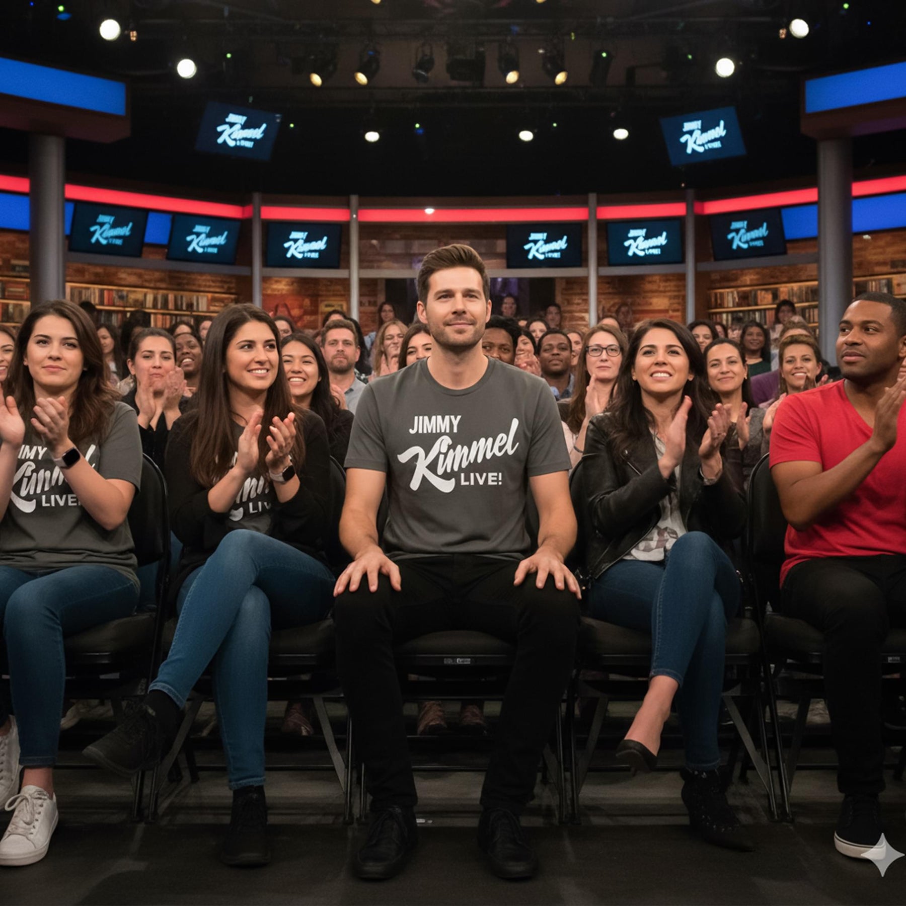 Jimmy Kimmel Live! Hollywood Charcoal Tee Shirt Adult Unisex