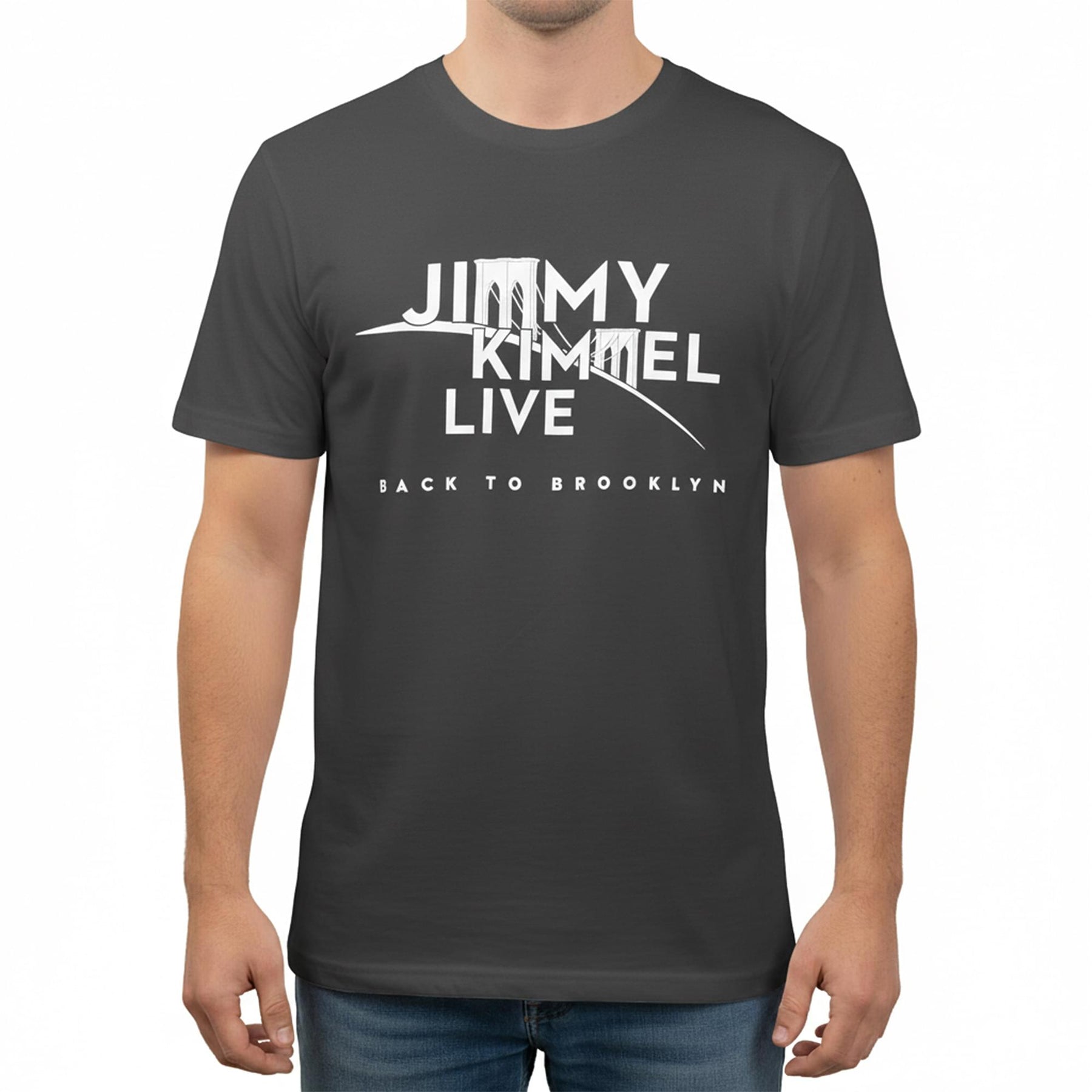 Jimmy Kimmel Live! Brooklyn Charcoal Tee Shirt Adult Unisex