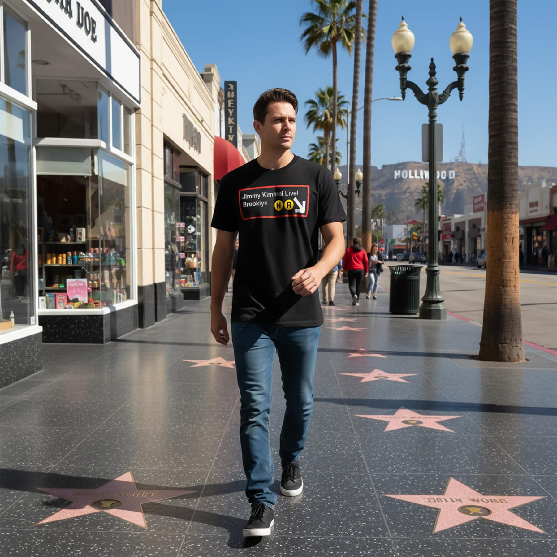 Jimmy Kimmel Live! Subway Black Tee Shirt Adult Unisex