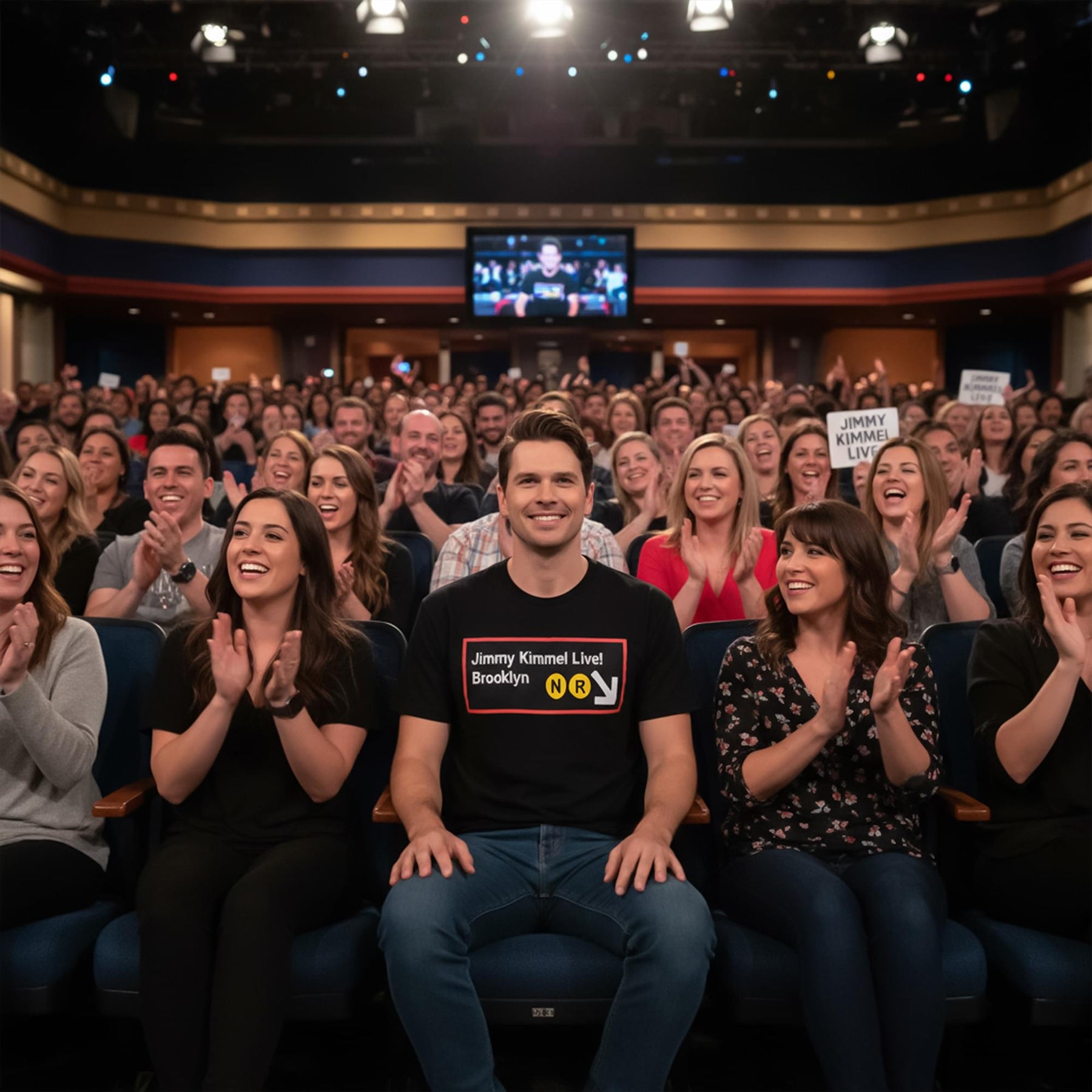 Jimmy Kimmel Live! Subway Black Tee Shirt Adult Unisex
