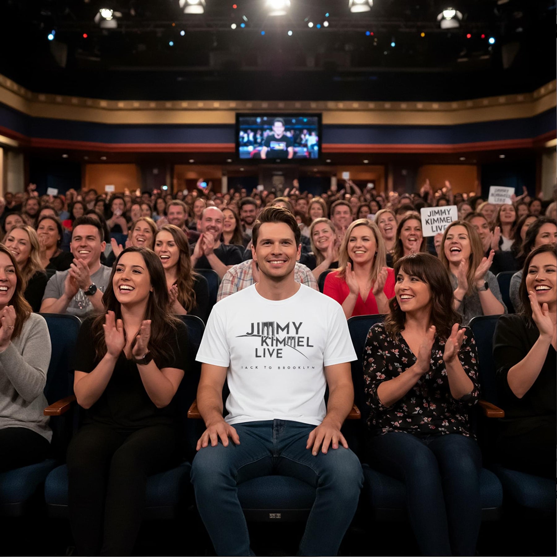 Jimmy Kimmel Live! Brooklyn White Tee Shirt Adult Unisex