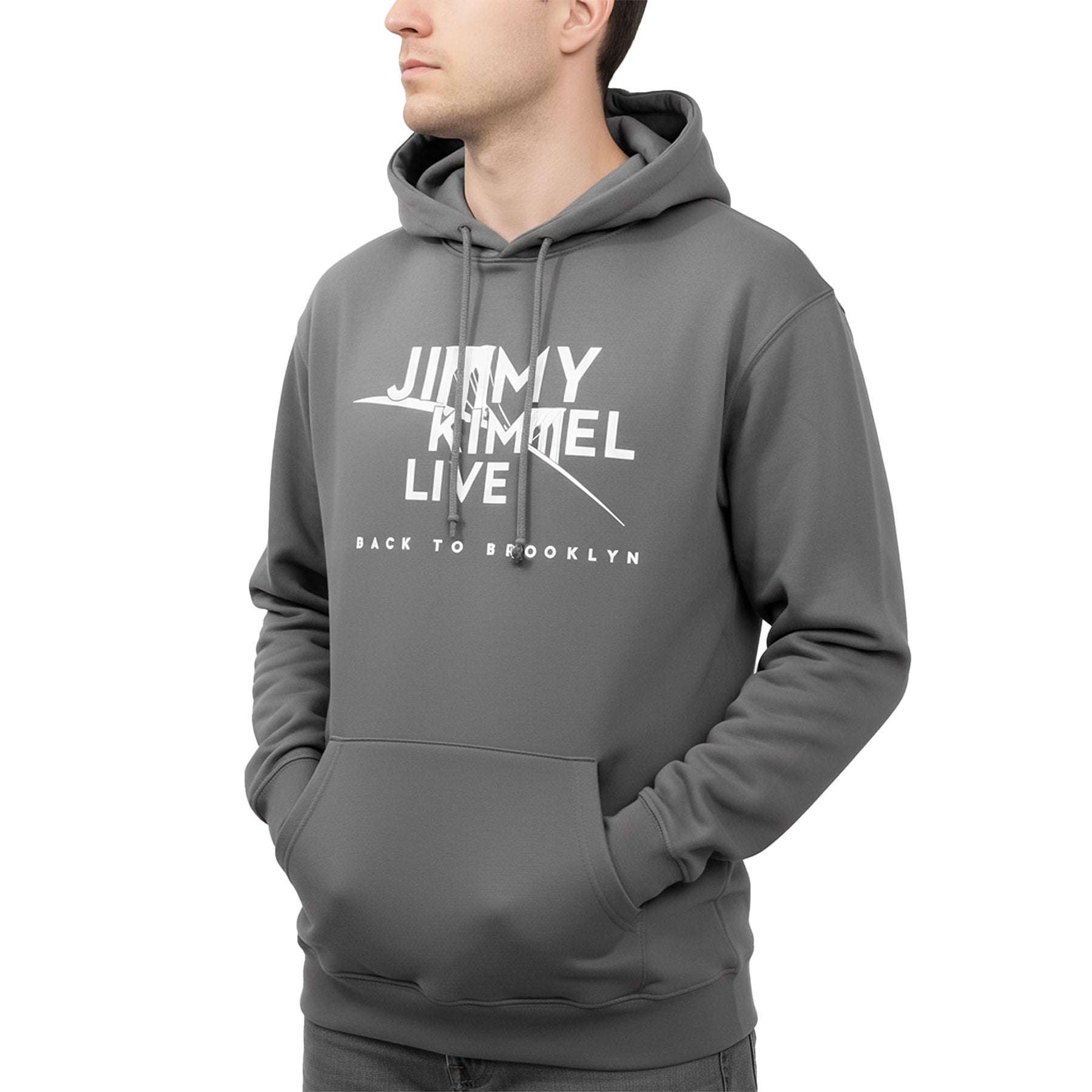 Jimmy Kimmel Live! Brooklyn Charcoal Hoodie Adult Unisex