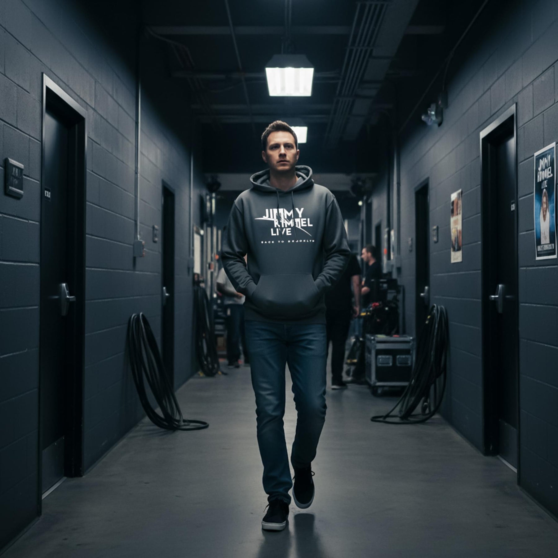 Jimmy Kimmel Live! Brooklyn Charcoal Hoodie Adult Unisex