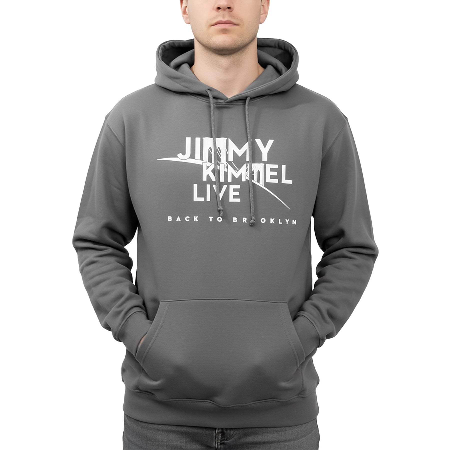 Jimmy Kimmel Live! Brooklyn Charcoal Hoodie Adult Unisex