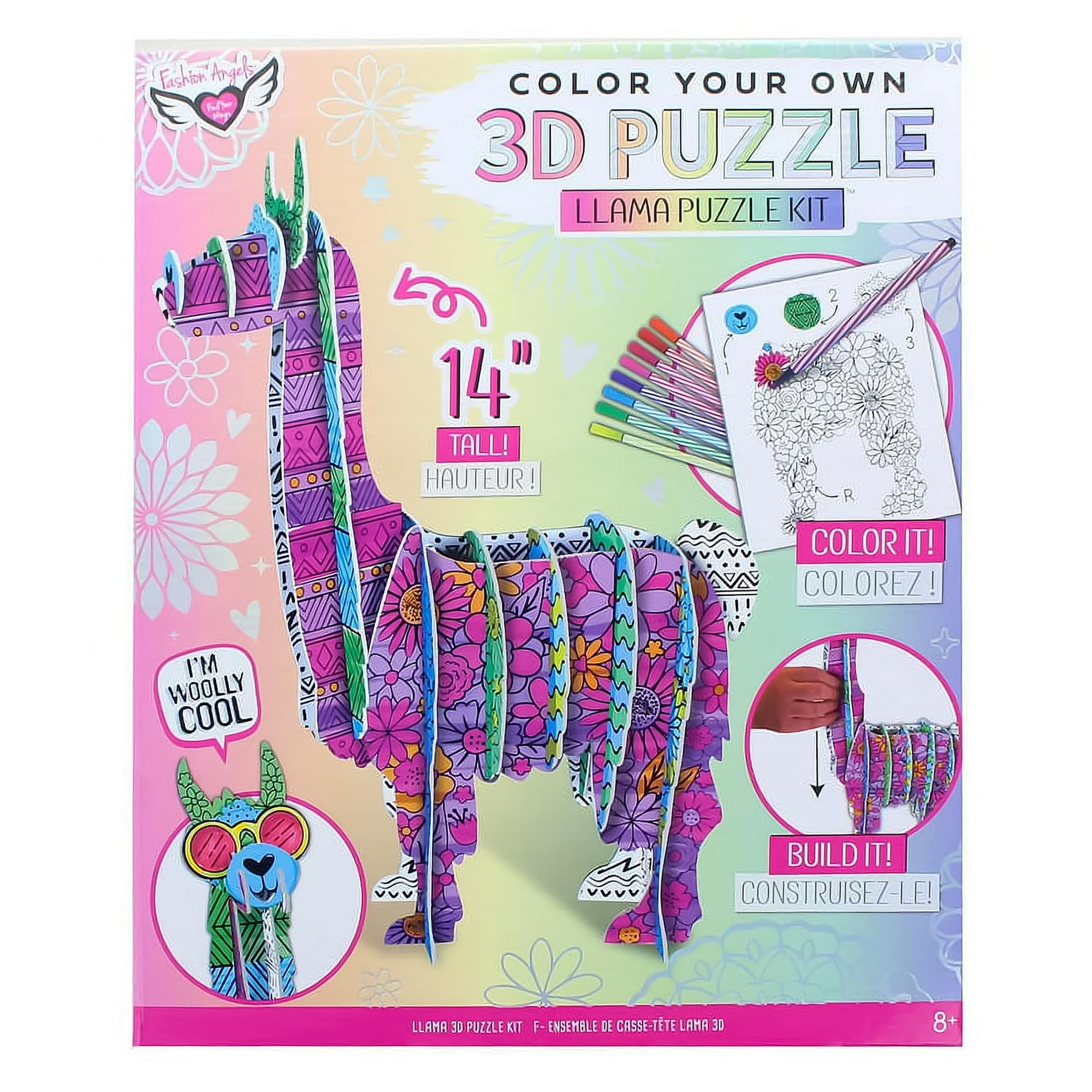 Fashion Angels Color This 3D Llama Puzzle