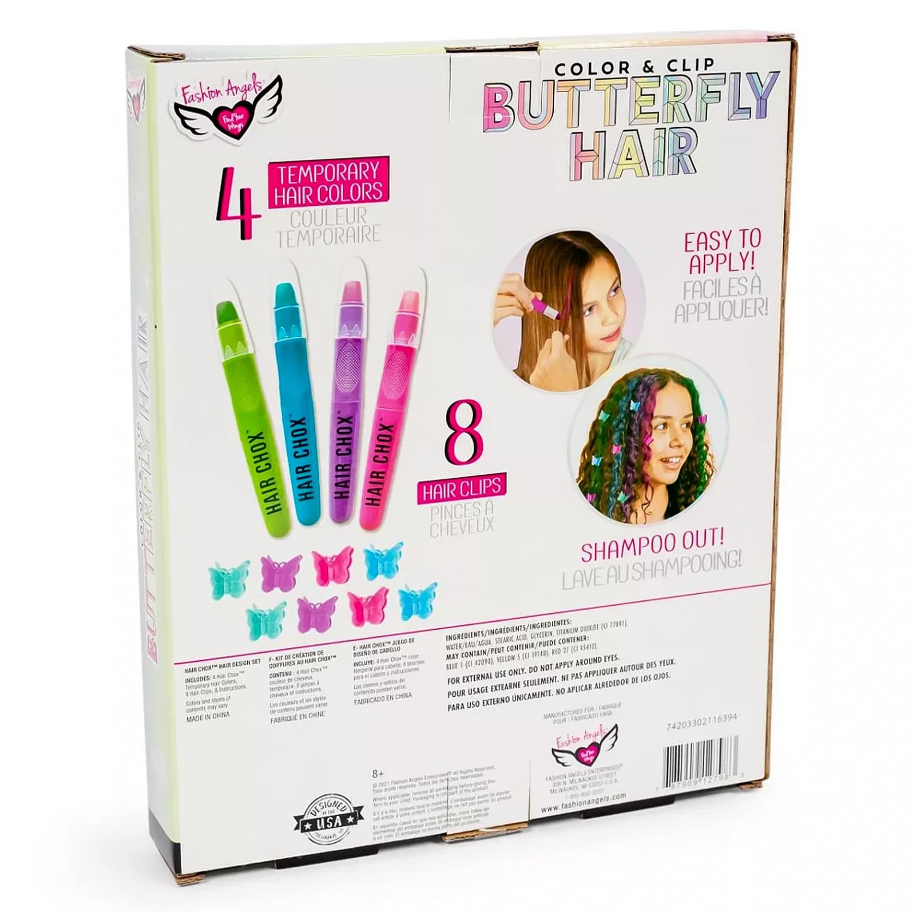 Fashion Angels Color & Clip Butterfly Hair Design Kit