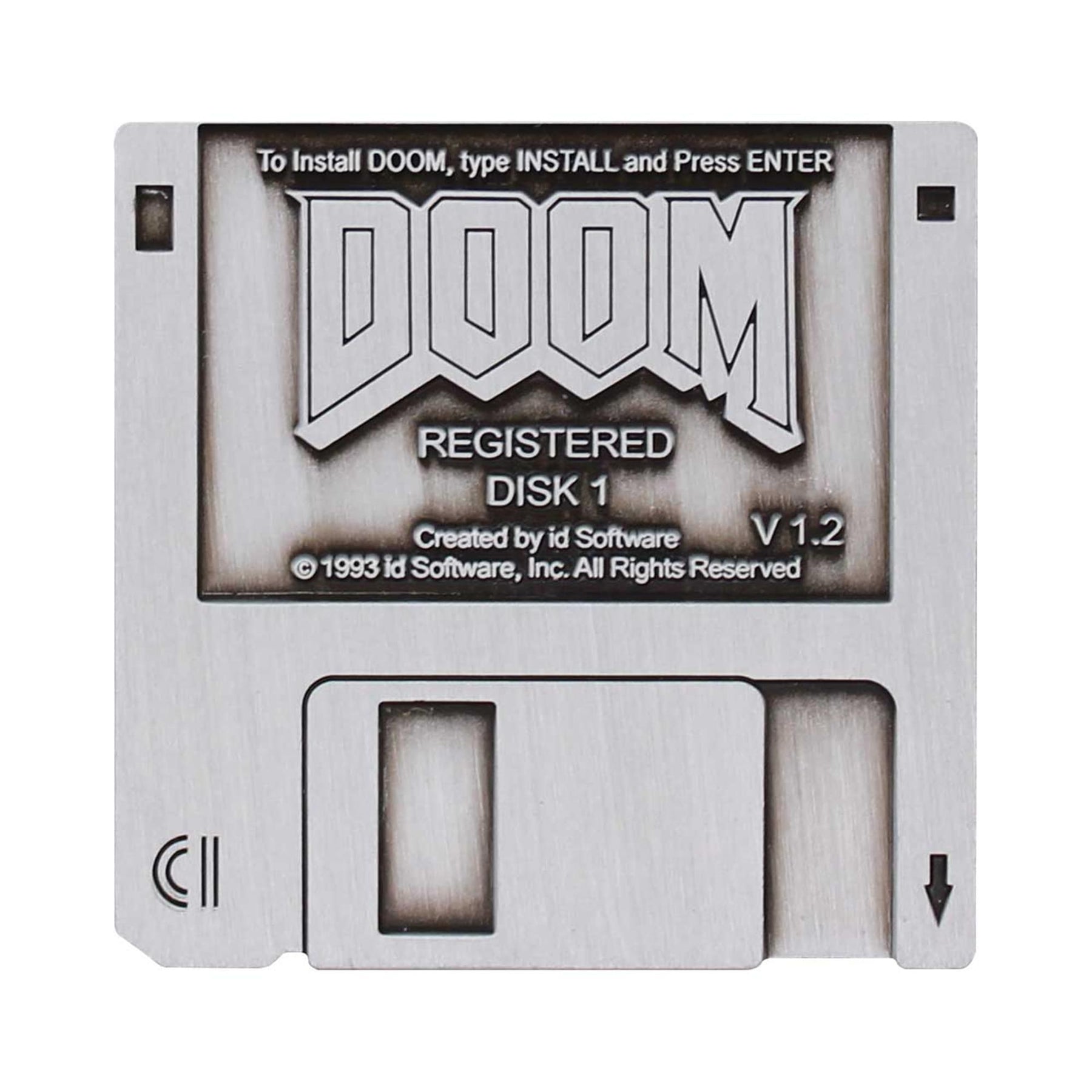 Doom Floppy Disk Pin Badge Replica