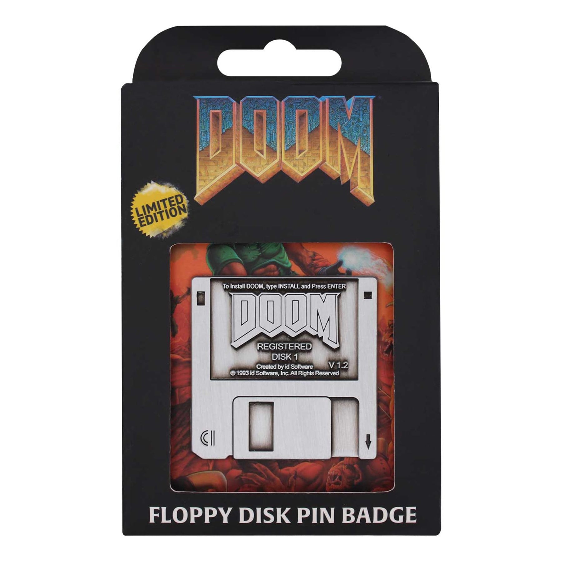 Doom Floppy Disk Pin Badge Replica