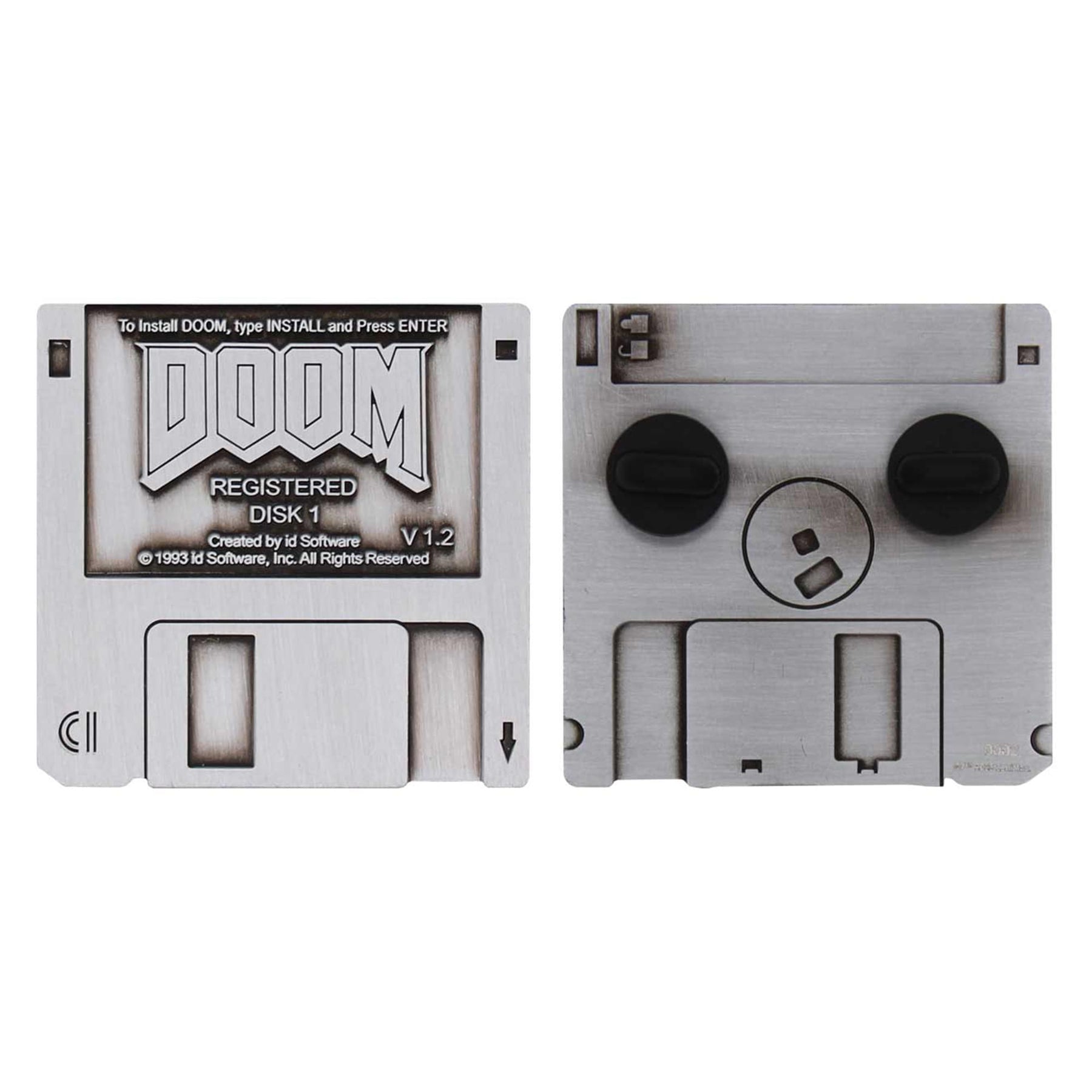 Doom Floppy Disk Pin Badge Replica