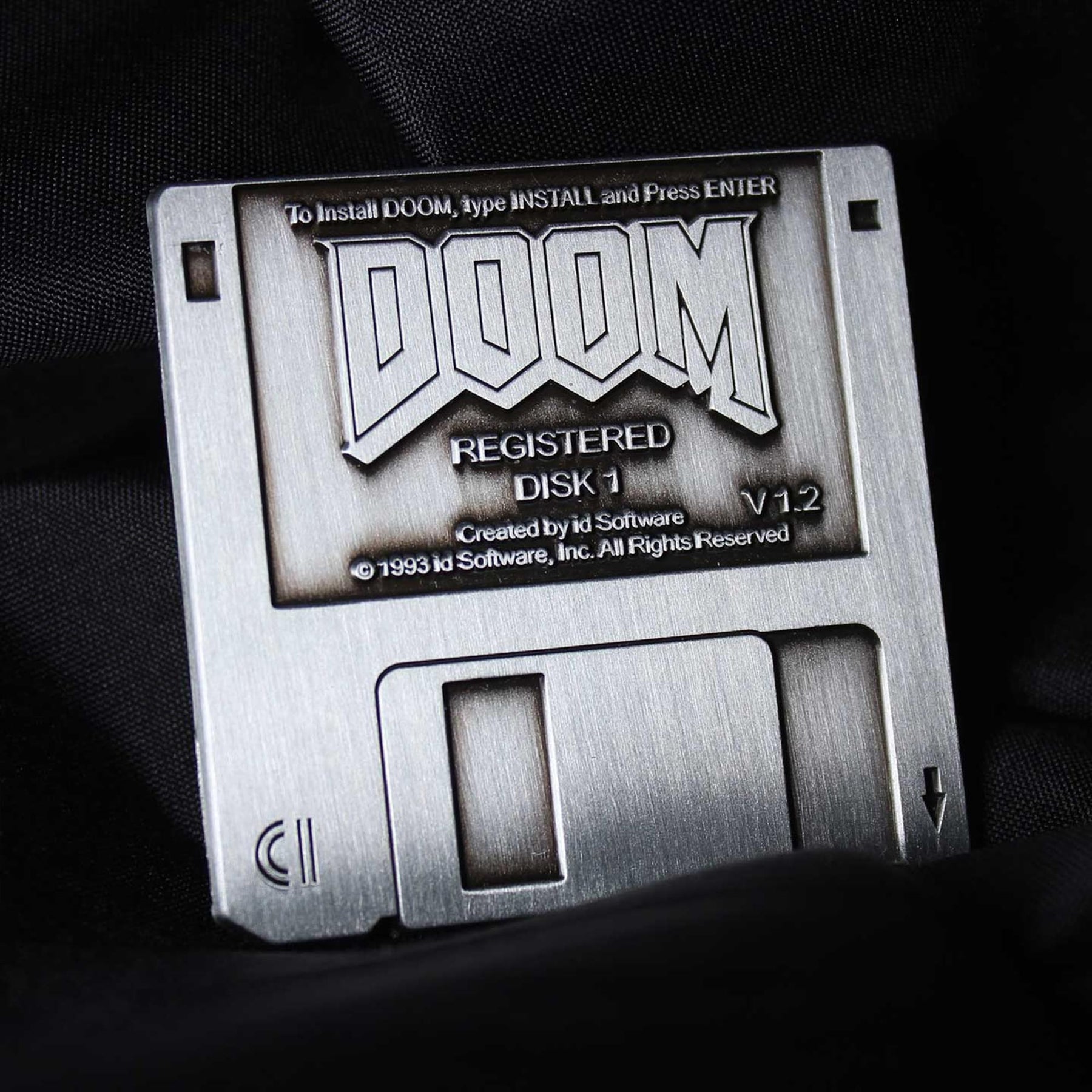 Doom Floppy Disk Pin Badge Replica