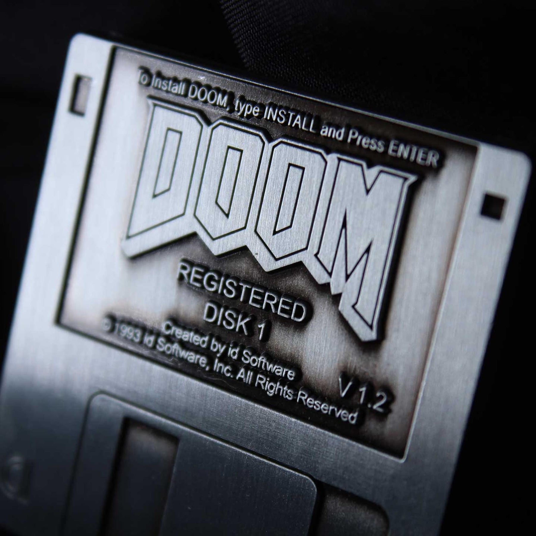 Doom Floppy Disk Pin Badge Replica