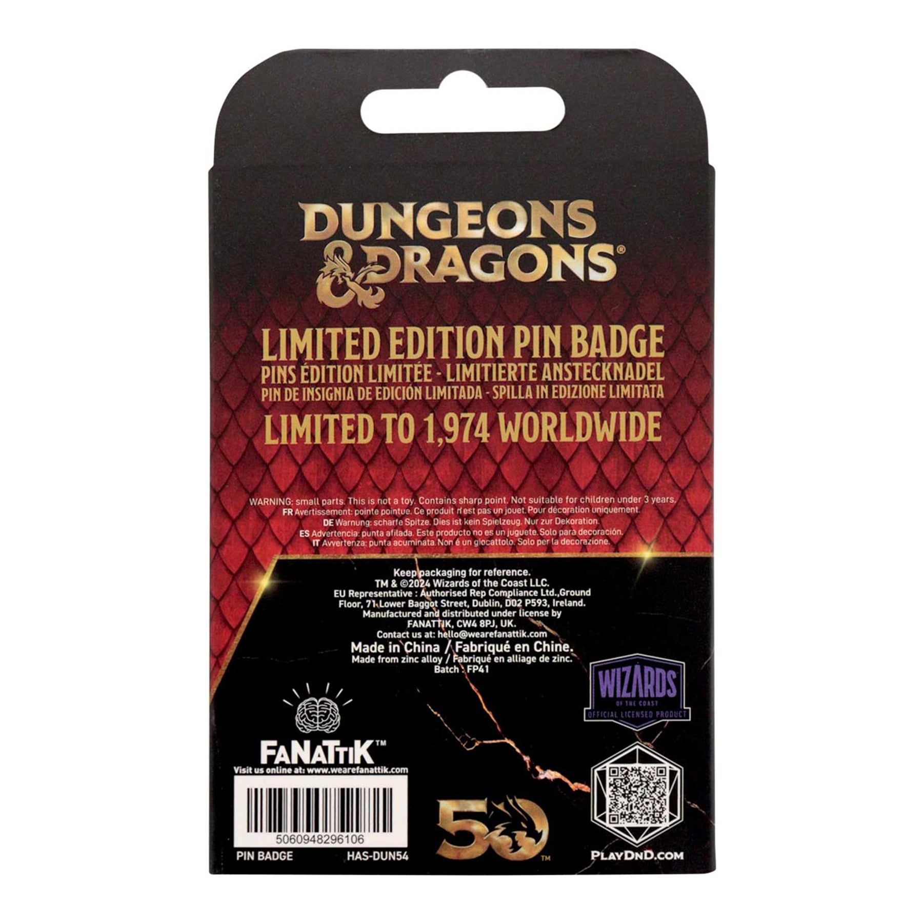 Dungeons & Dragons Gold Plated Alignment Spinner Pin Badge