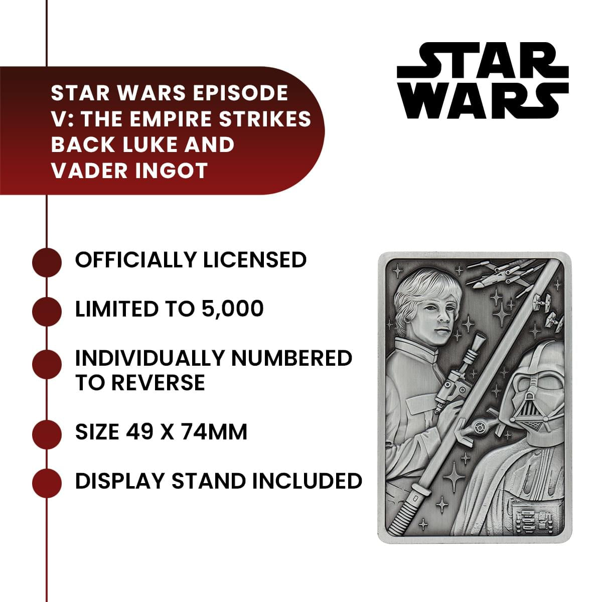Star Wars Episode V: The Empire Strikes Back Luke and Vader Replica Ingot