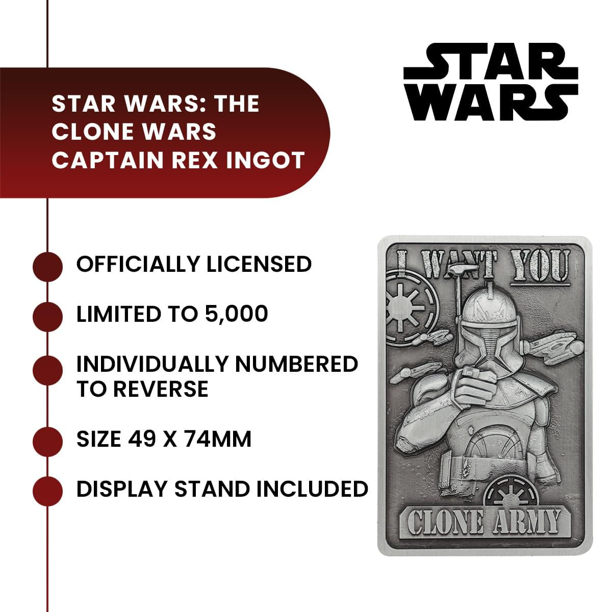 Star Wars: The Clone Wars Captain Rex Replica Ingot