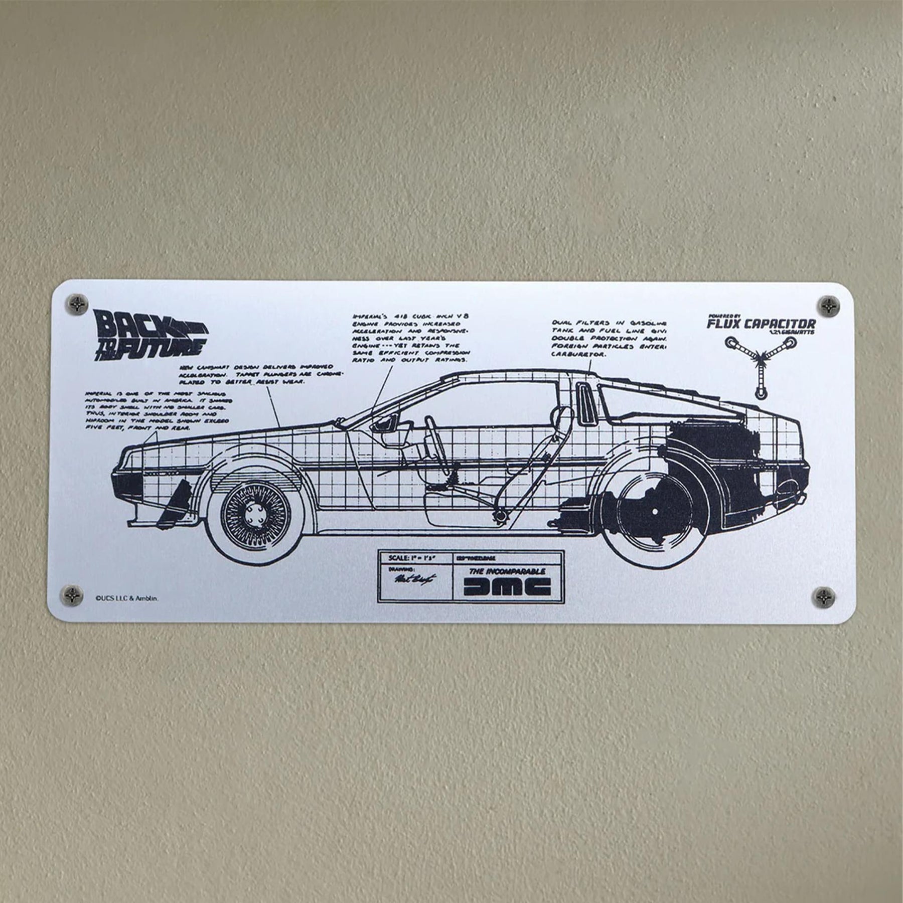 Back to the Future DeLorean Schematic Fan-Plate