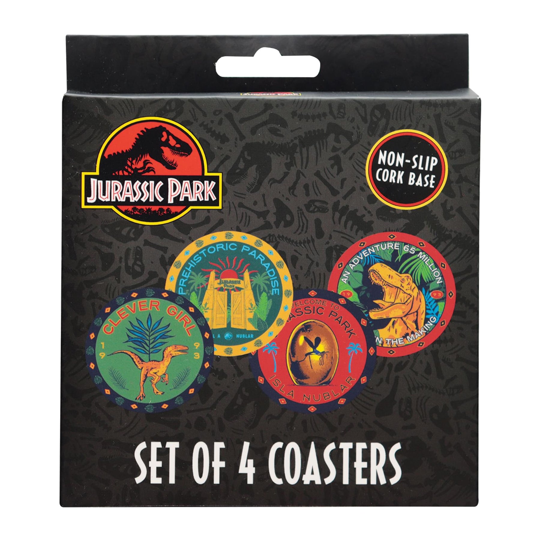 Jurassic Park 4-Piece Printed Drink Coaster Set