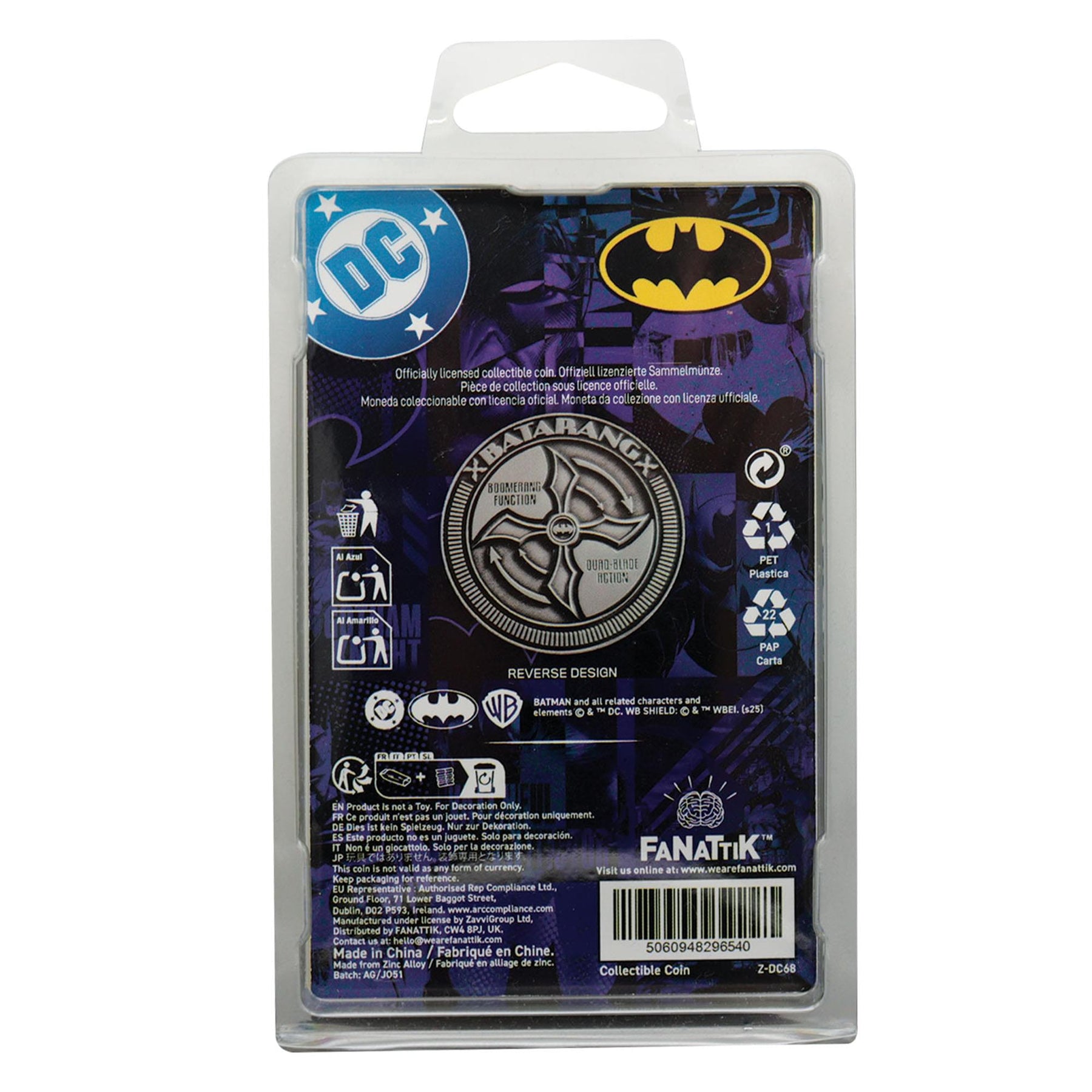 DC Batman Caped Crusader Boomerang Replica Coin
