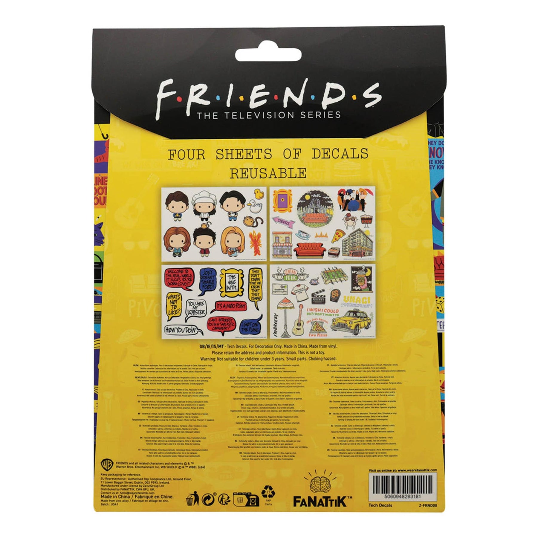 Friends Tech Decals | 48 Reusable Stickers