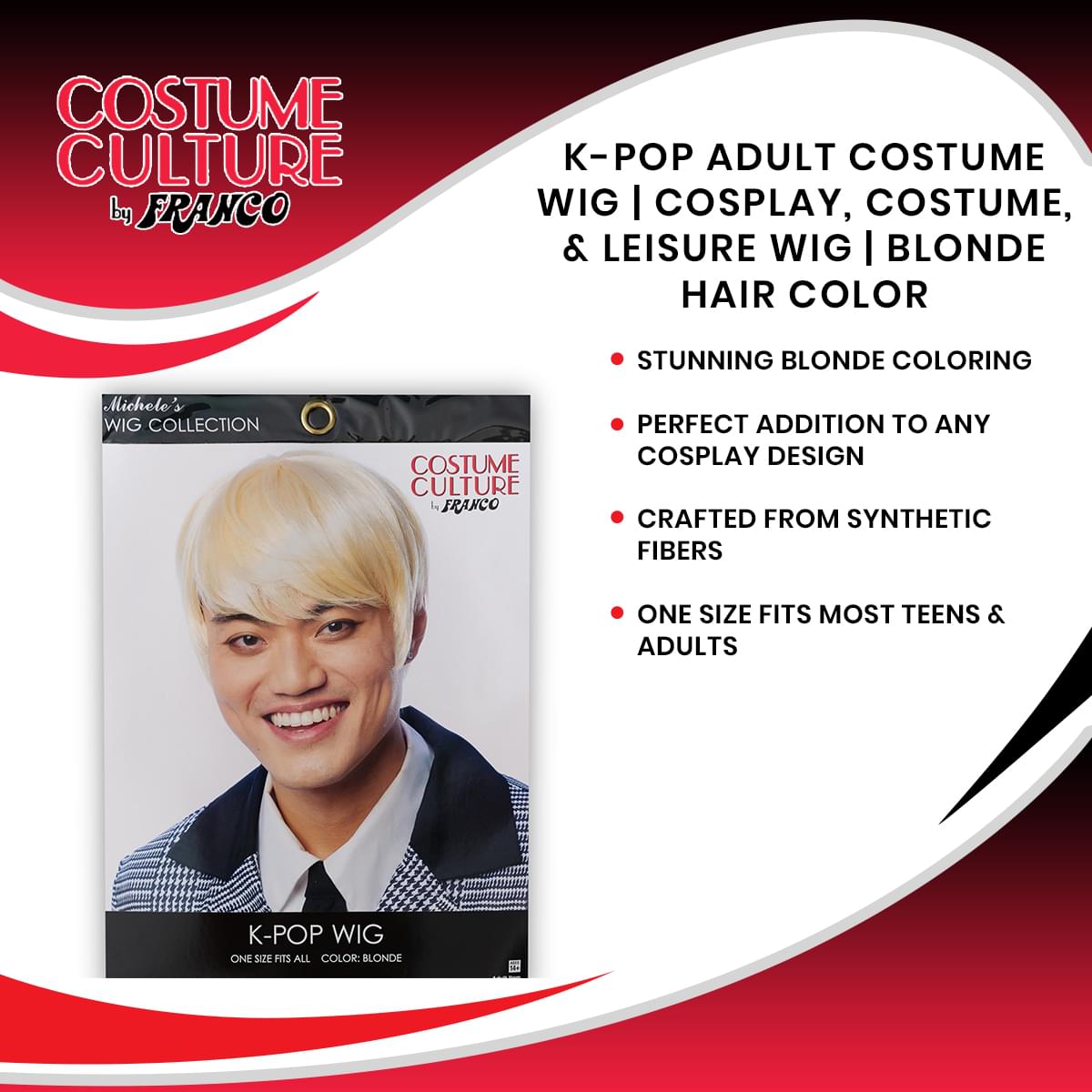 K-Pop Adult Costume Wig | Cosplay, Costume, & Leisure Wig | Blonde Hair Color