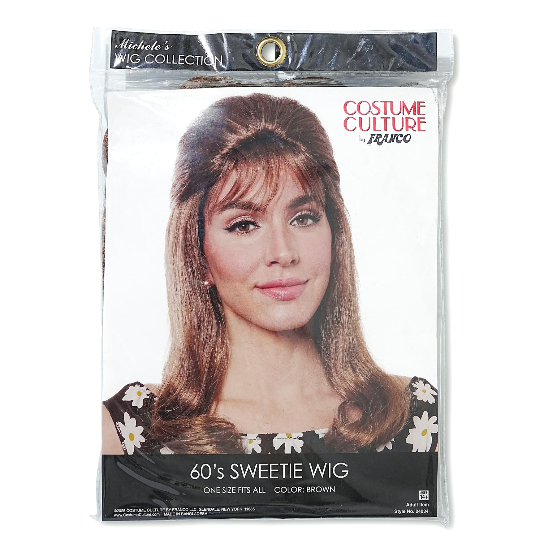 Brown 60s Sweetie Adult Costume Wig | One Size
