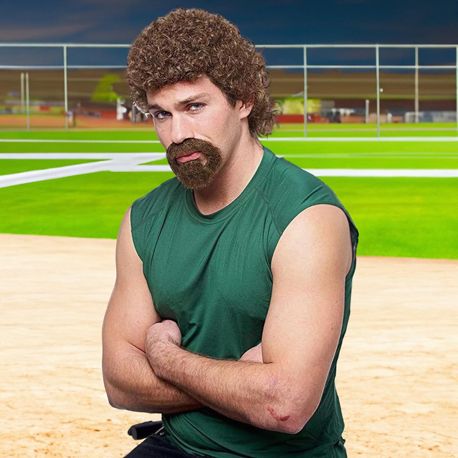 Kenny Men's Costume Wig with Beard - Brown