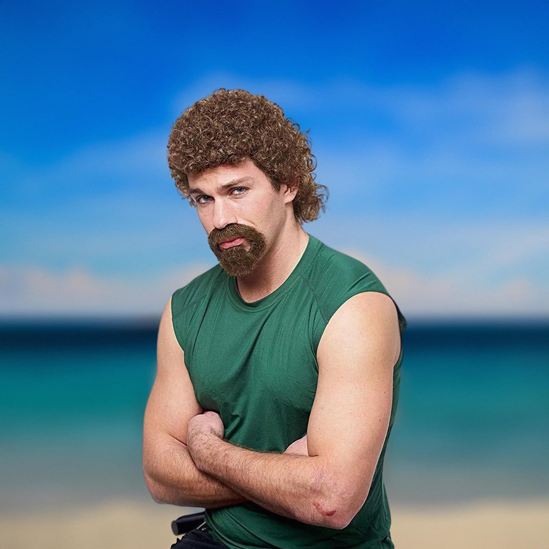 Kenny Men's Costume Wig with Beard - Brown