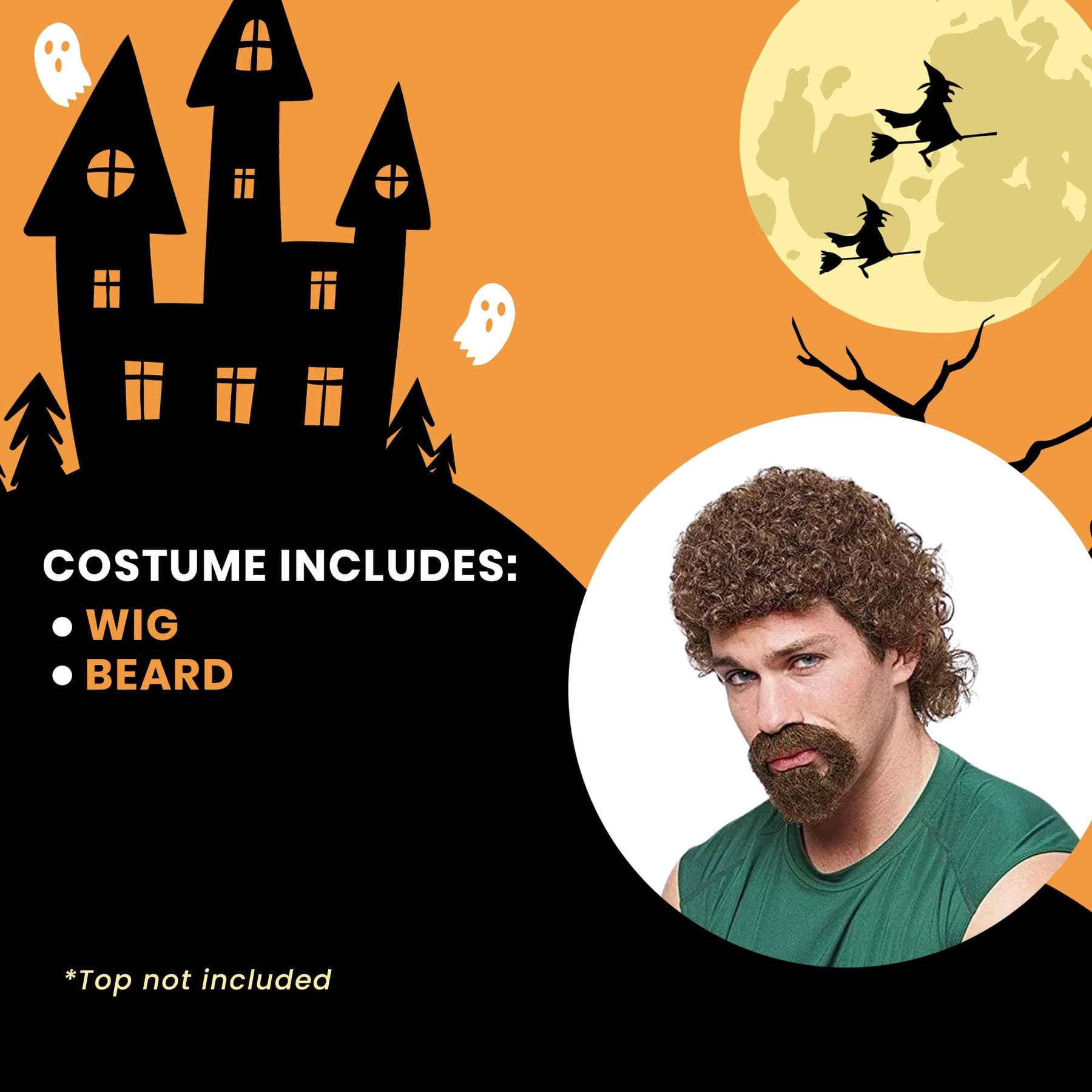 Kenny Men's Costume Wig with Beard - Brown