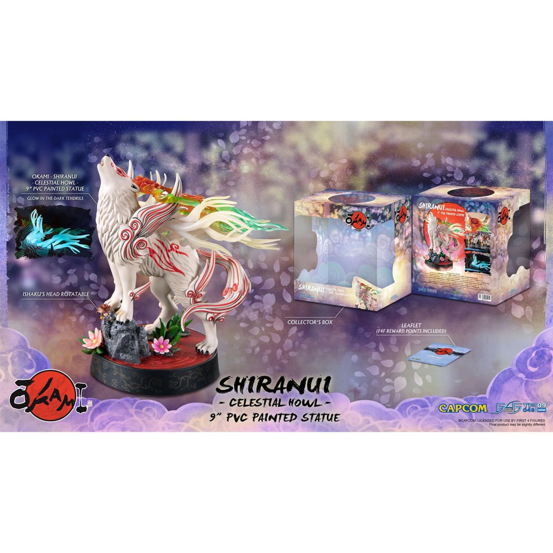 Okami: Shiranui 9 Inch PVC Statue (Celestial Howl)