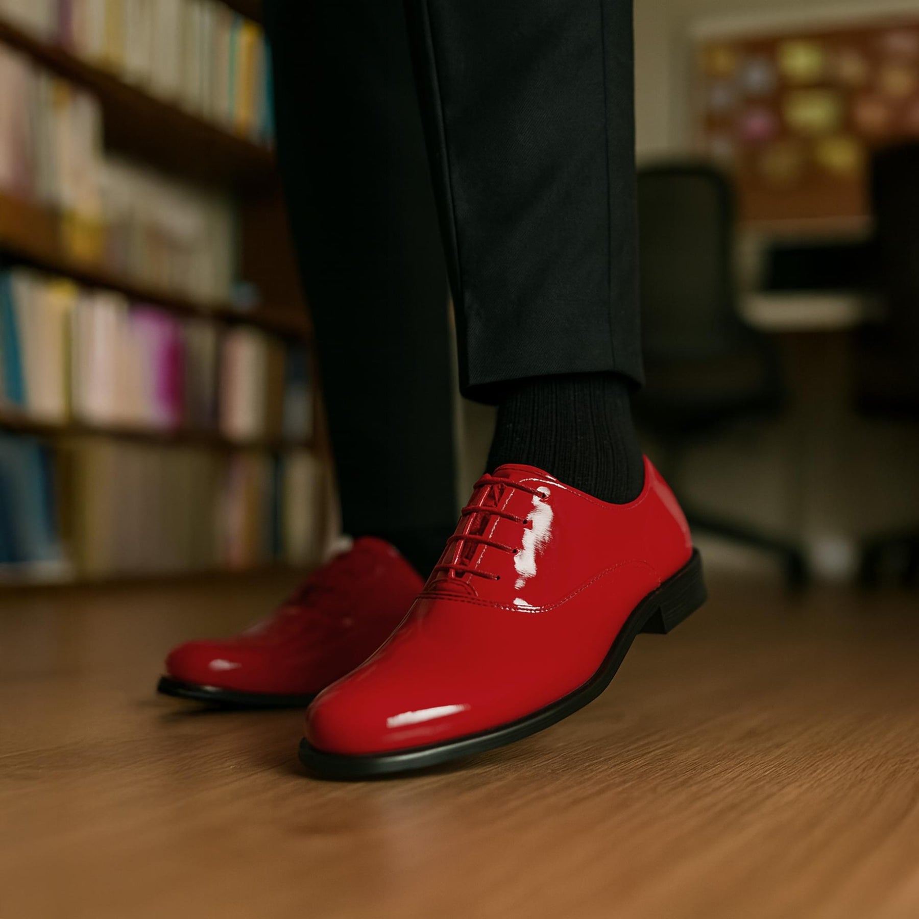Men's Gangster Vinyl Tuxedo Adult Red Costume Shoes