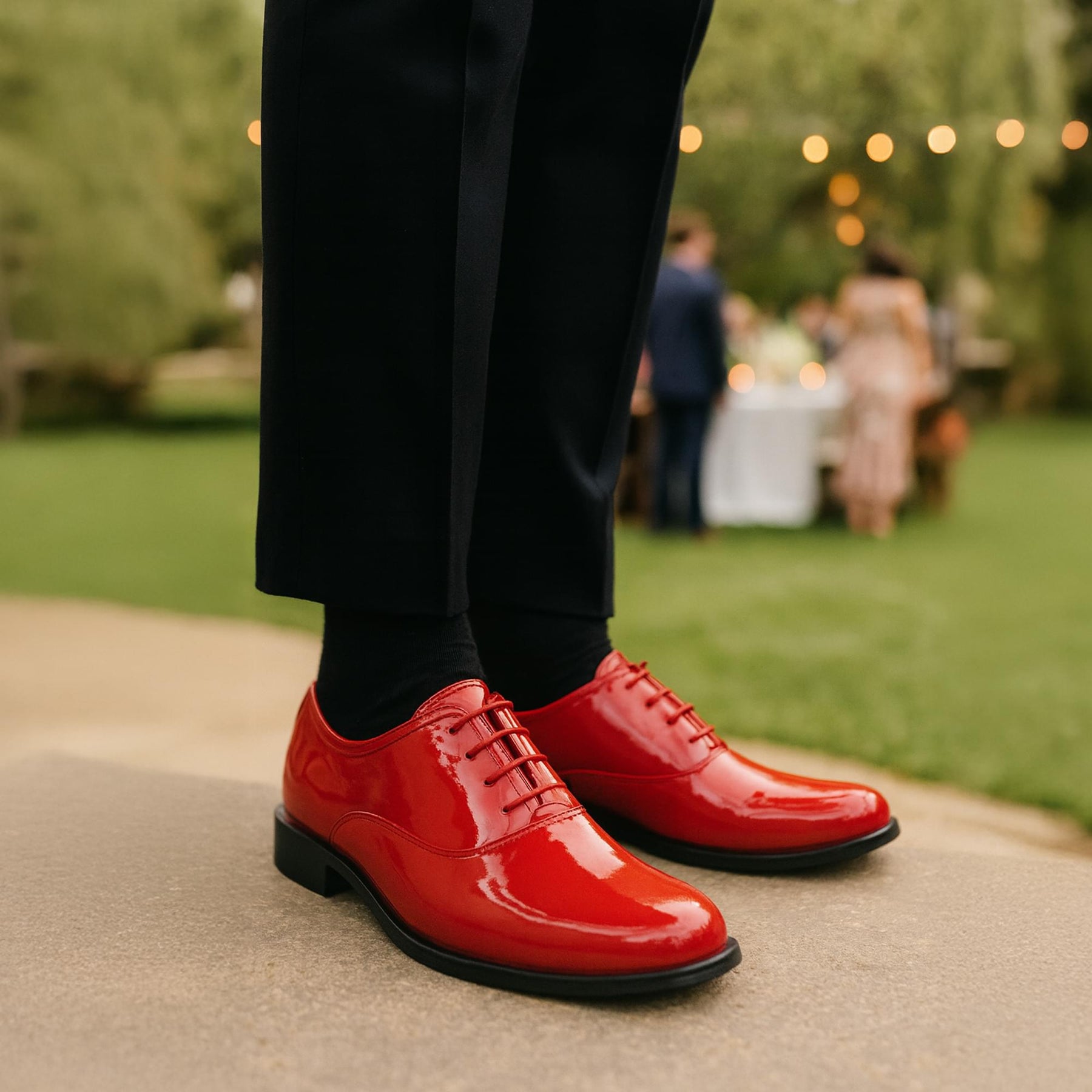 Men's Gangster Vinyl Tuxedo Adult Red Costume Shoes