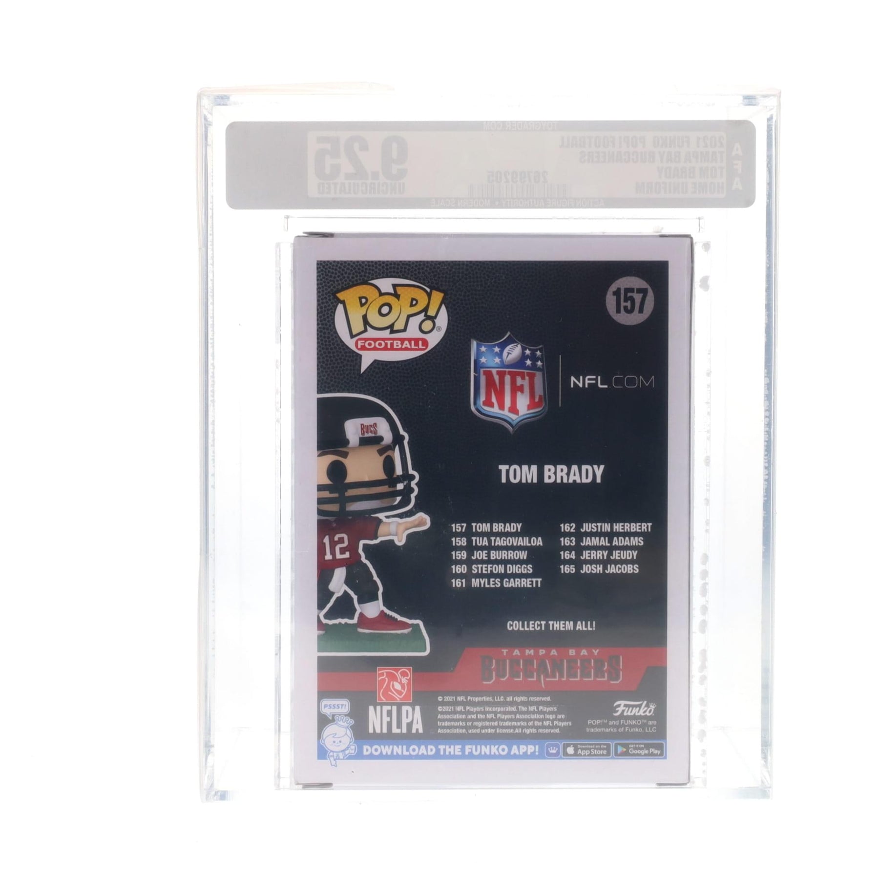 Tampa Bay Buccaneers NFL Funko POP Vinyl Figure | Tom Brady (Home Uniform) | Rated AFA 9.25