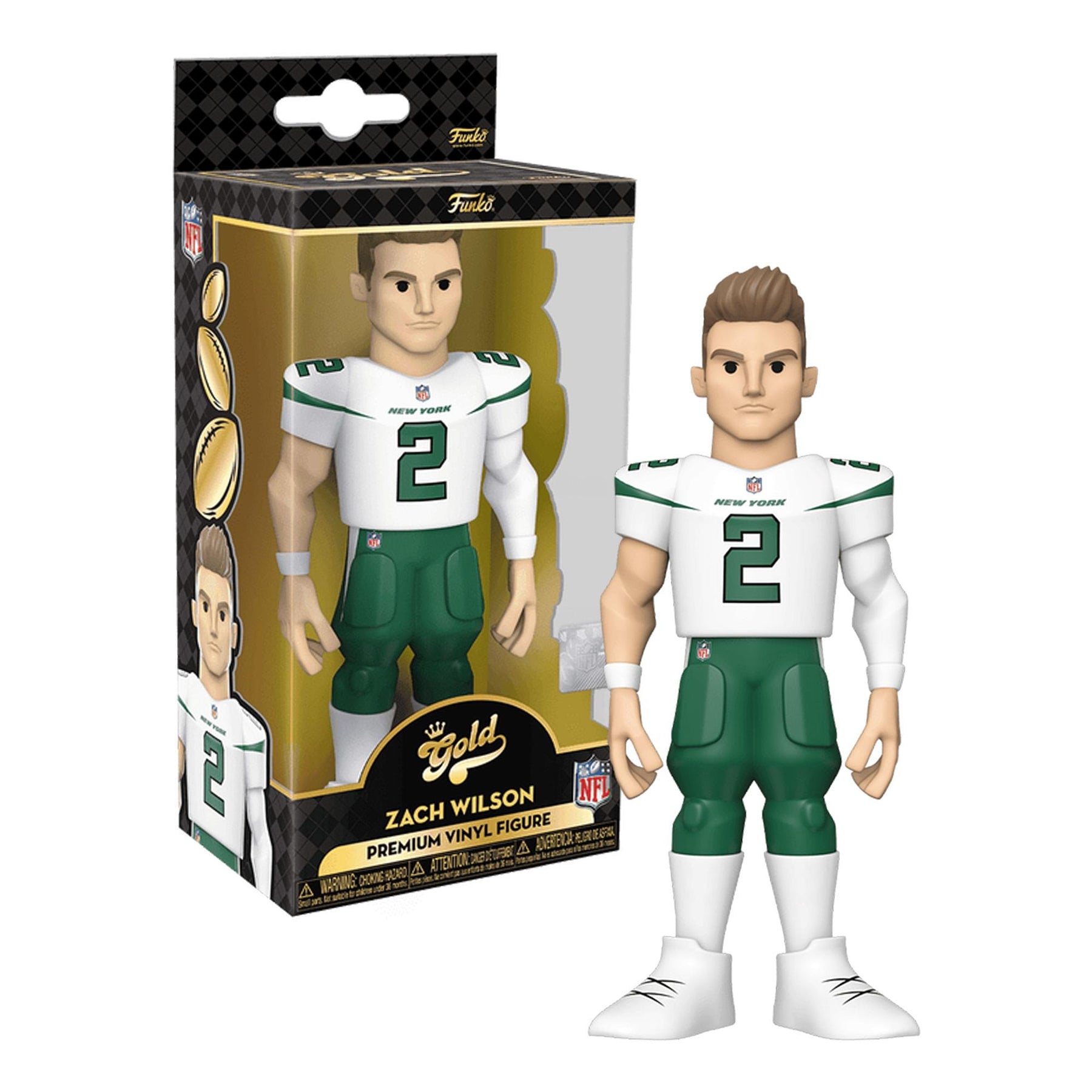 NY Jets NFL Funko Gold 5 Inch Vinyl Figure | Zach Wilson