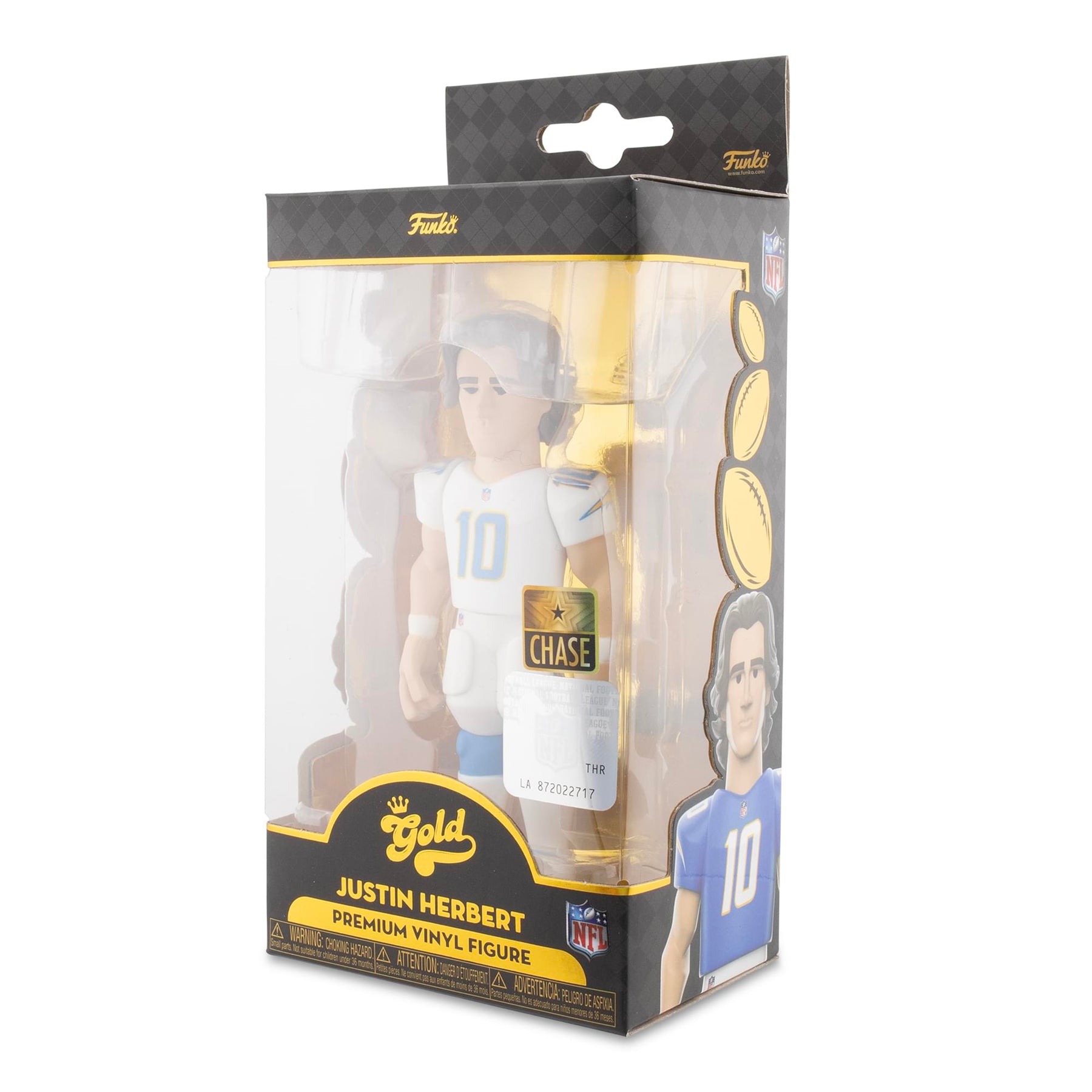 LA Chargers NFL Funko Gold 5 Inch Vinyl Figure | Justin Herbert CHASE