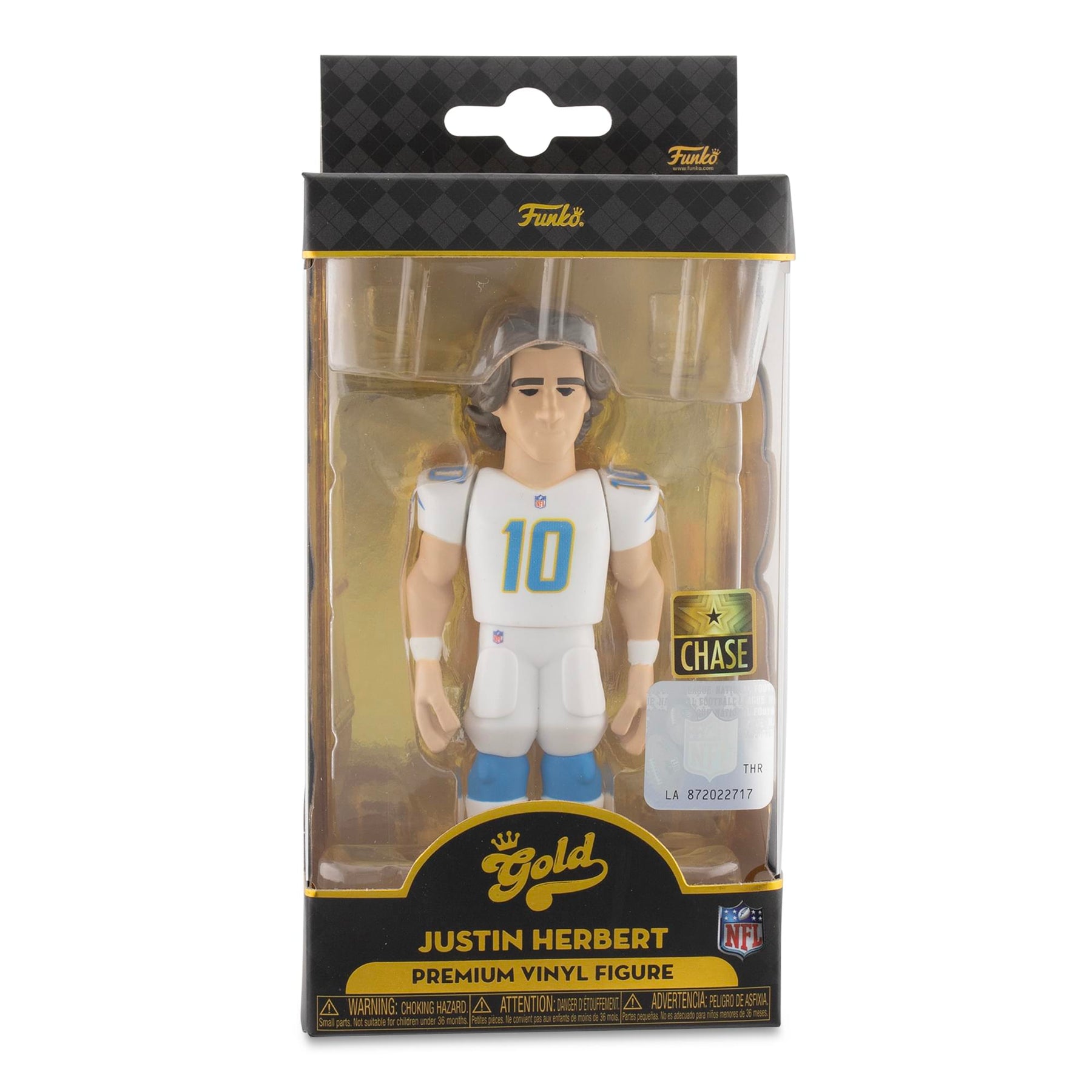 LA Chargers NFL Funko Gold 5 Inch Vinyl Figure | Justin Herbert CHASE