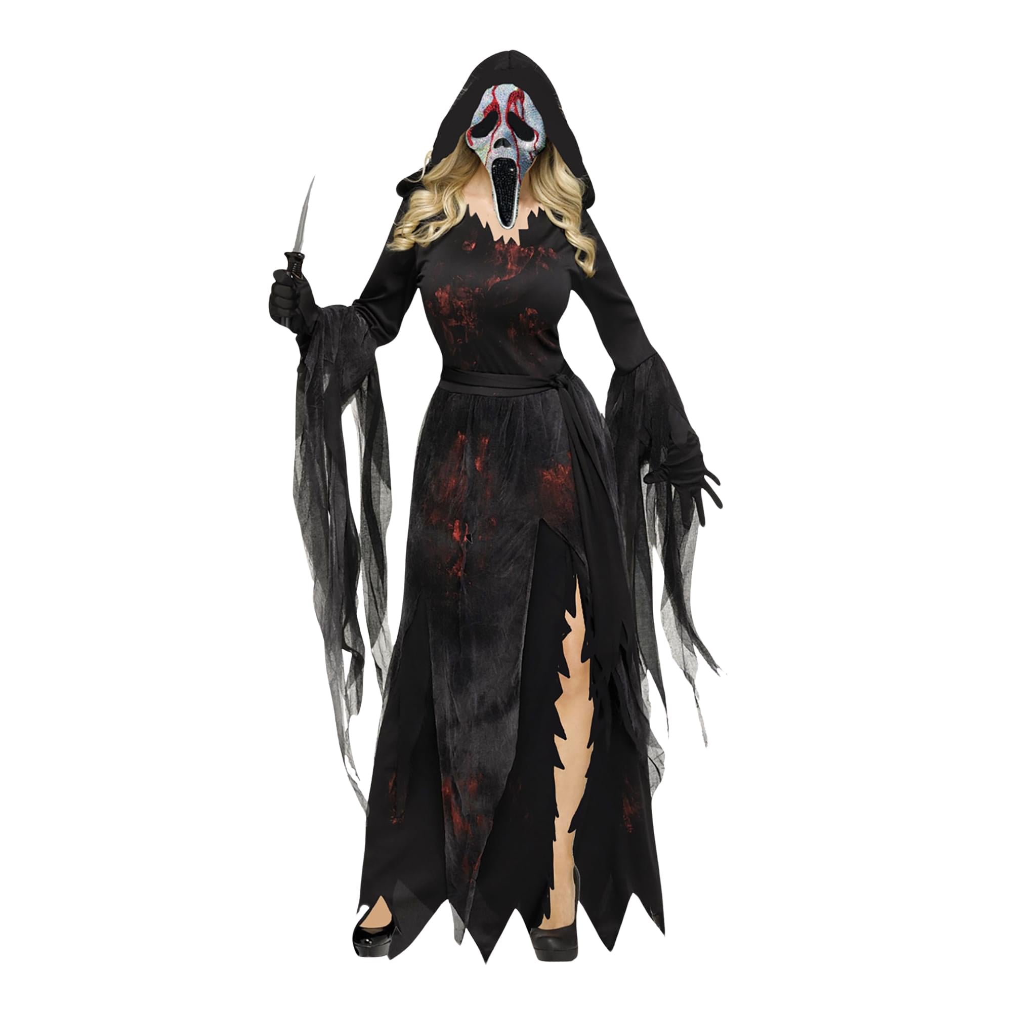 Amazon.com: NONBILL Scream Costume With Mask Prop Knife And
