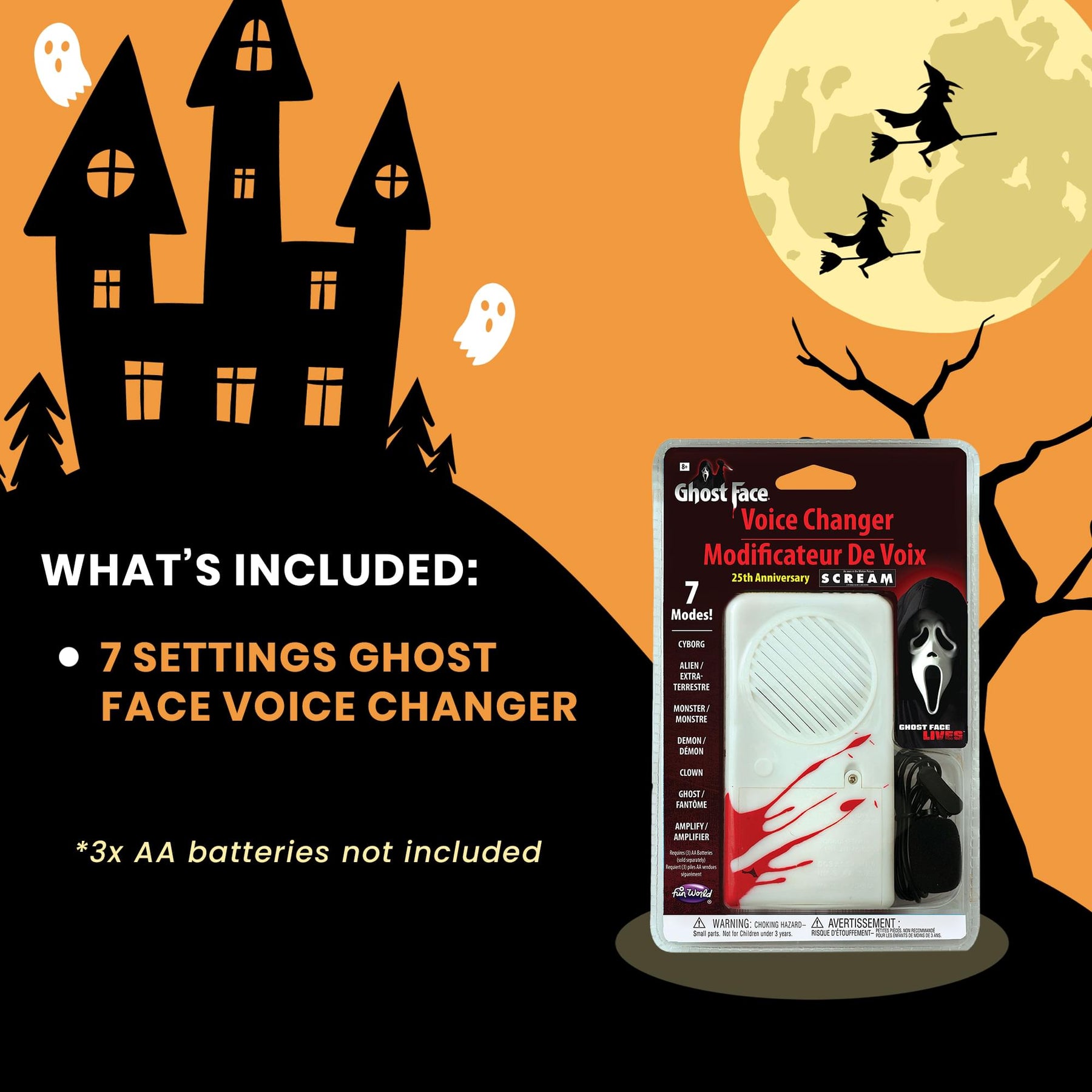 Scream Ghost Face 25th Movie Anniversary Deluxe Voice Changer