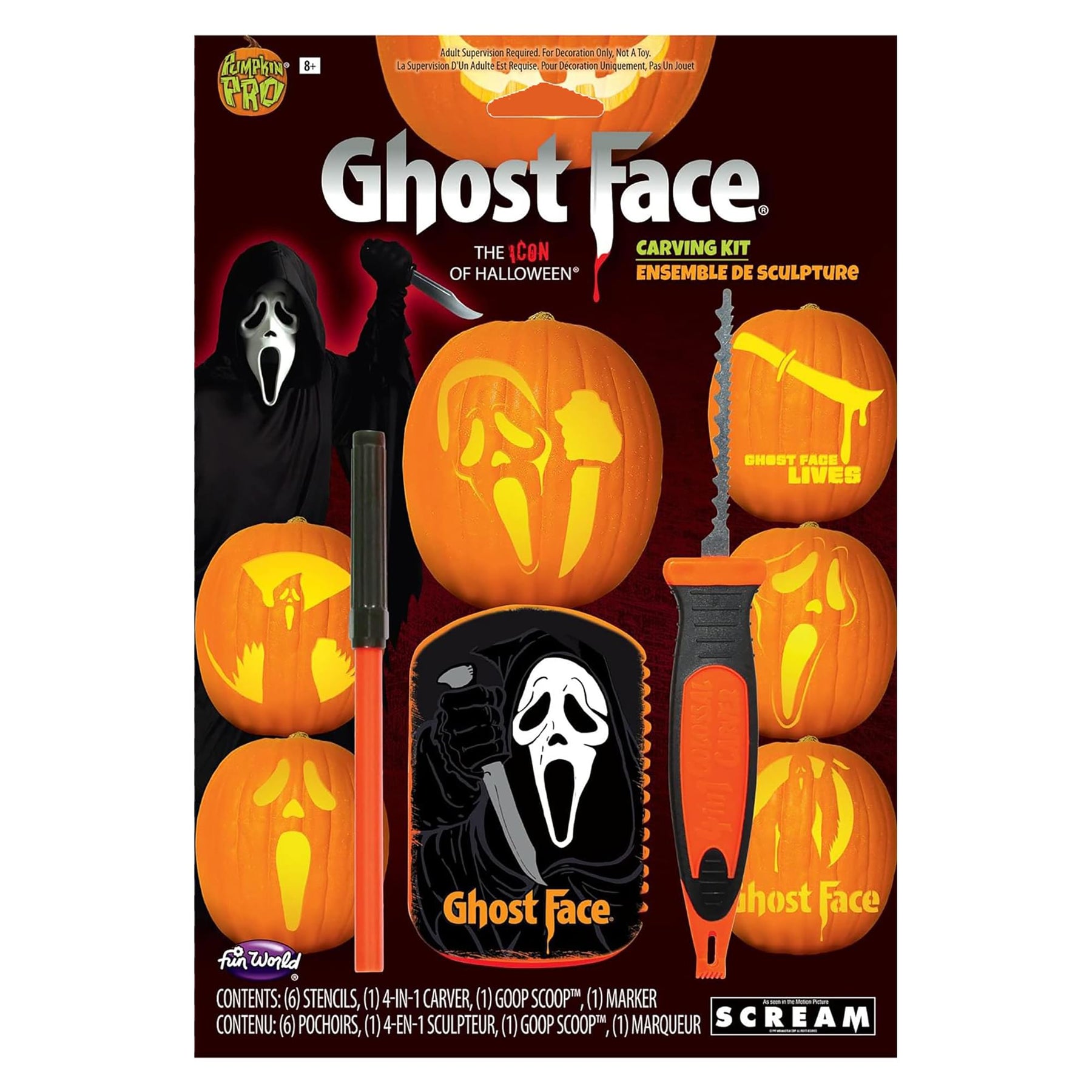 Ghost Face Pumpkin Carving Kit