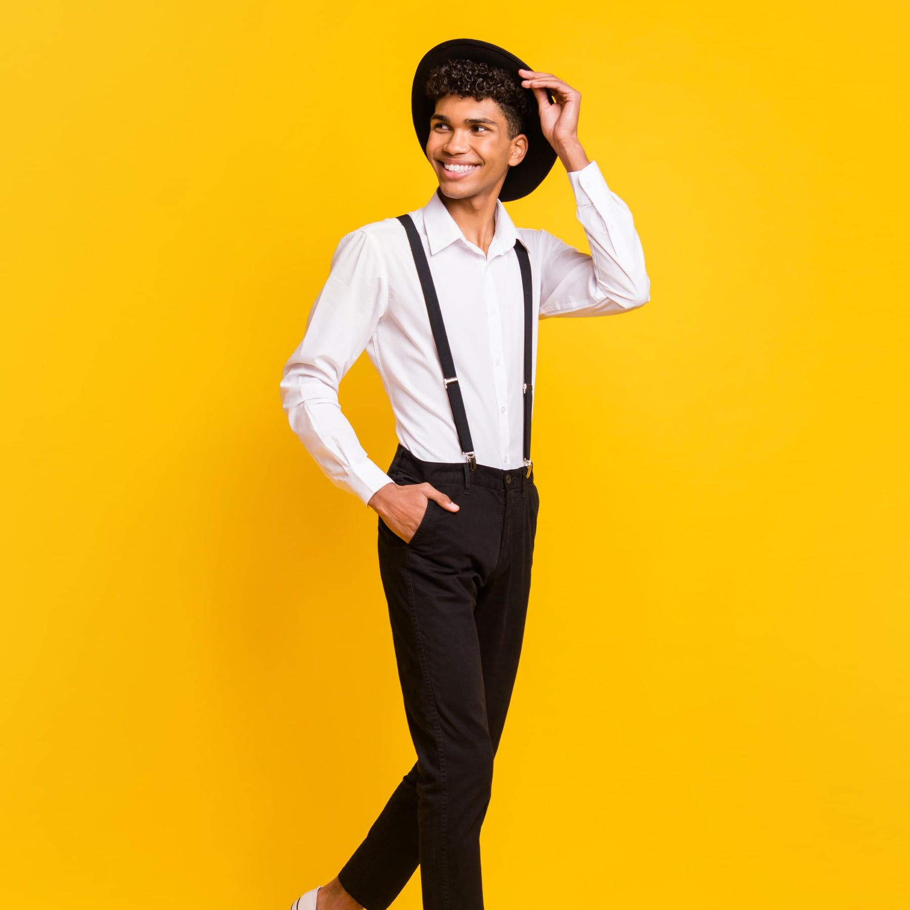 Black Costume Suspenders - One Size