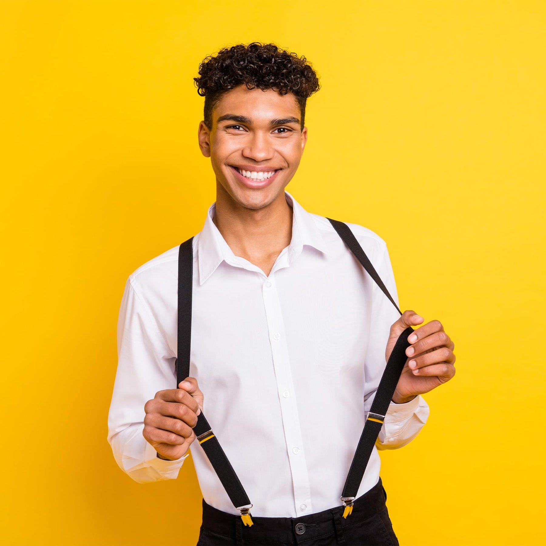 Black Costume Suspenders - One Size