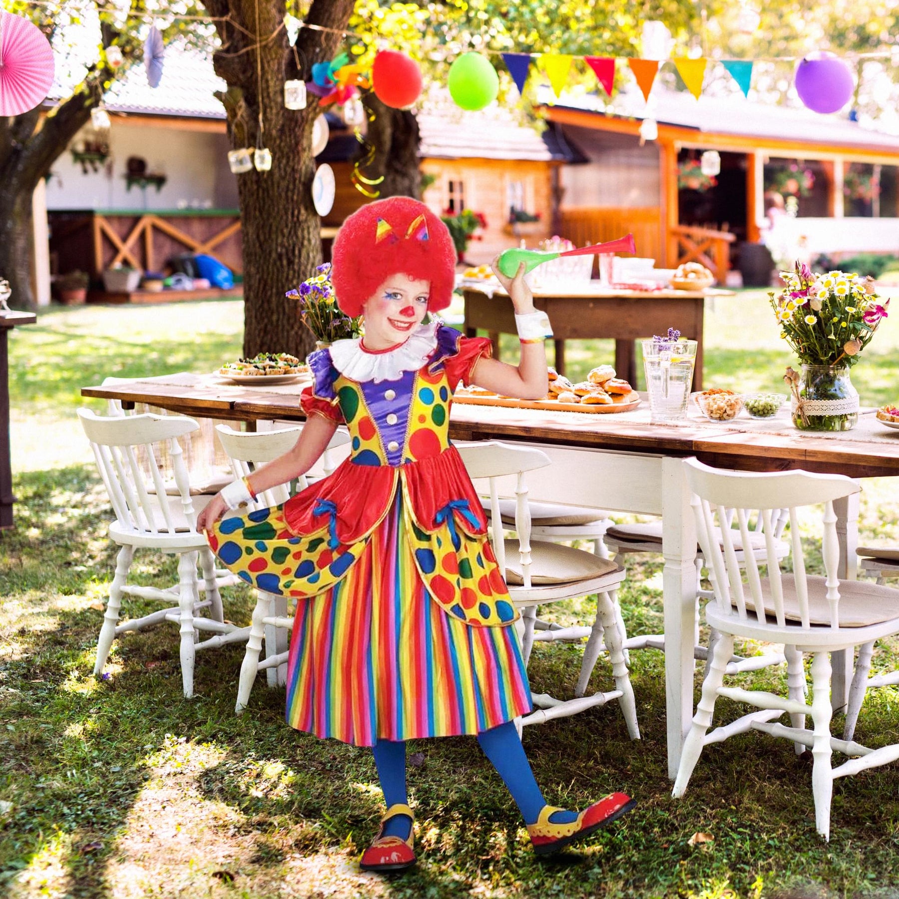 Circus Clown Princess Dress Costume Child