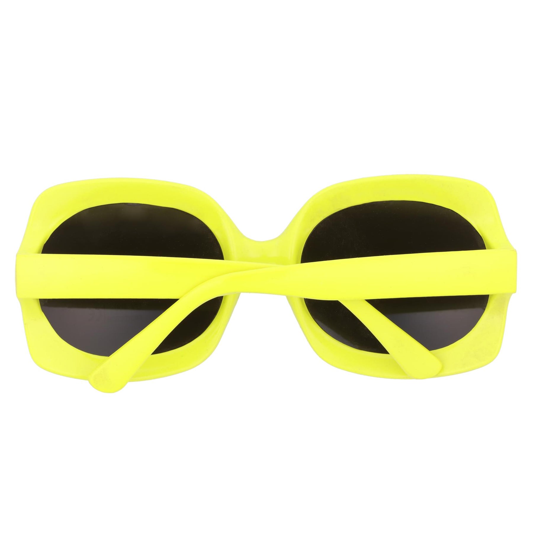 Yellow Neon Square Costume Glasses