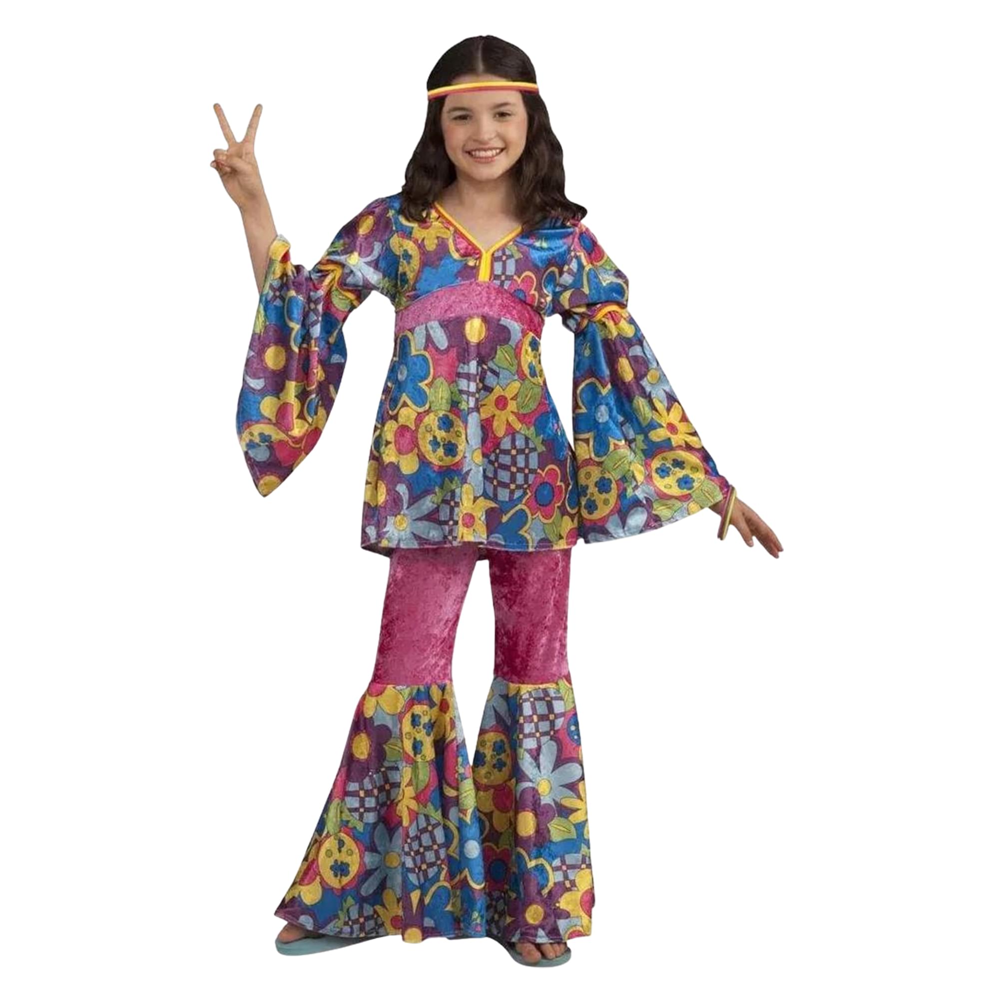 Smiffys 60s Hippy Costume, Multi-Coloured : Smiffys Smiffys 60s Hippy Costume, Multi-Coloured : Smiffys
