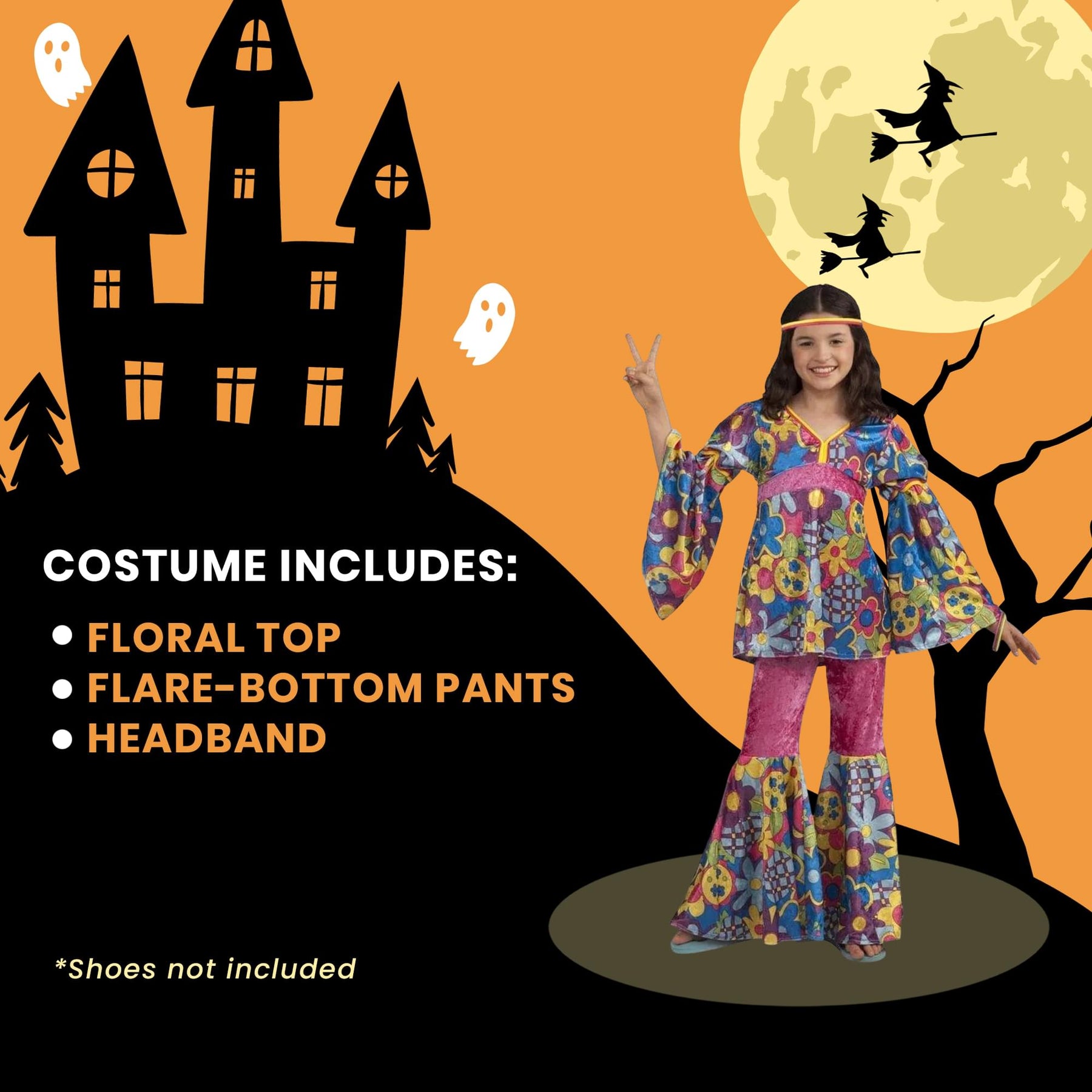 Hippie Flower Power Costume Child