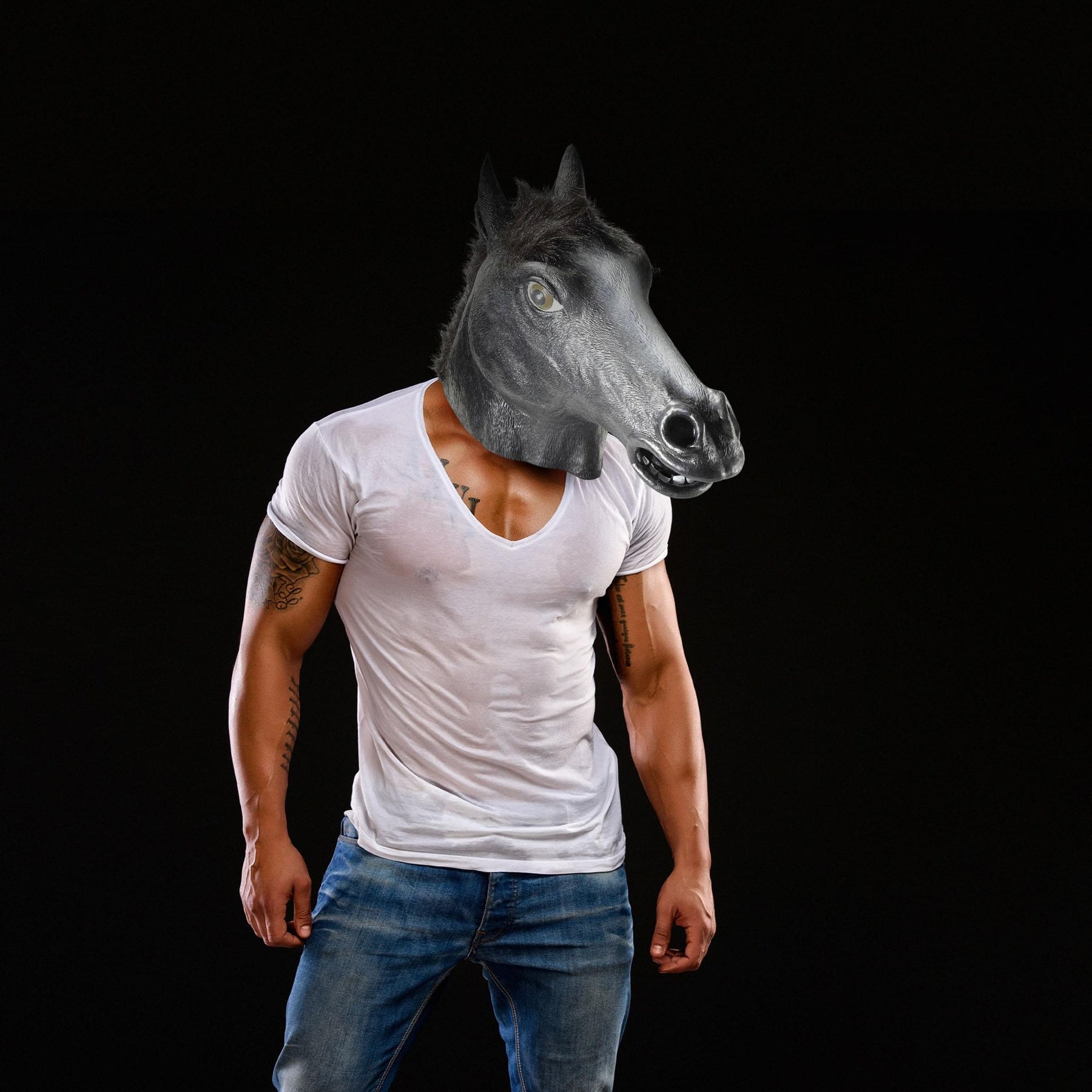 Deluxe Black Latex Horse Mask