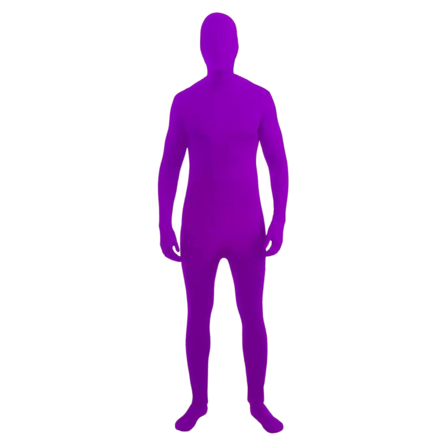 Disappearing Man Stretch Costume Jumpsuit Teen: Neon Purple