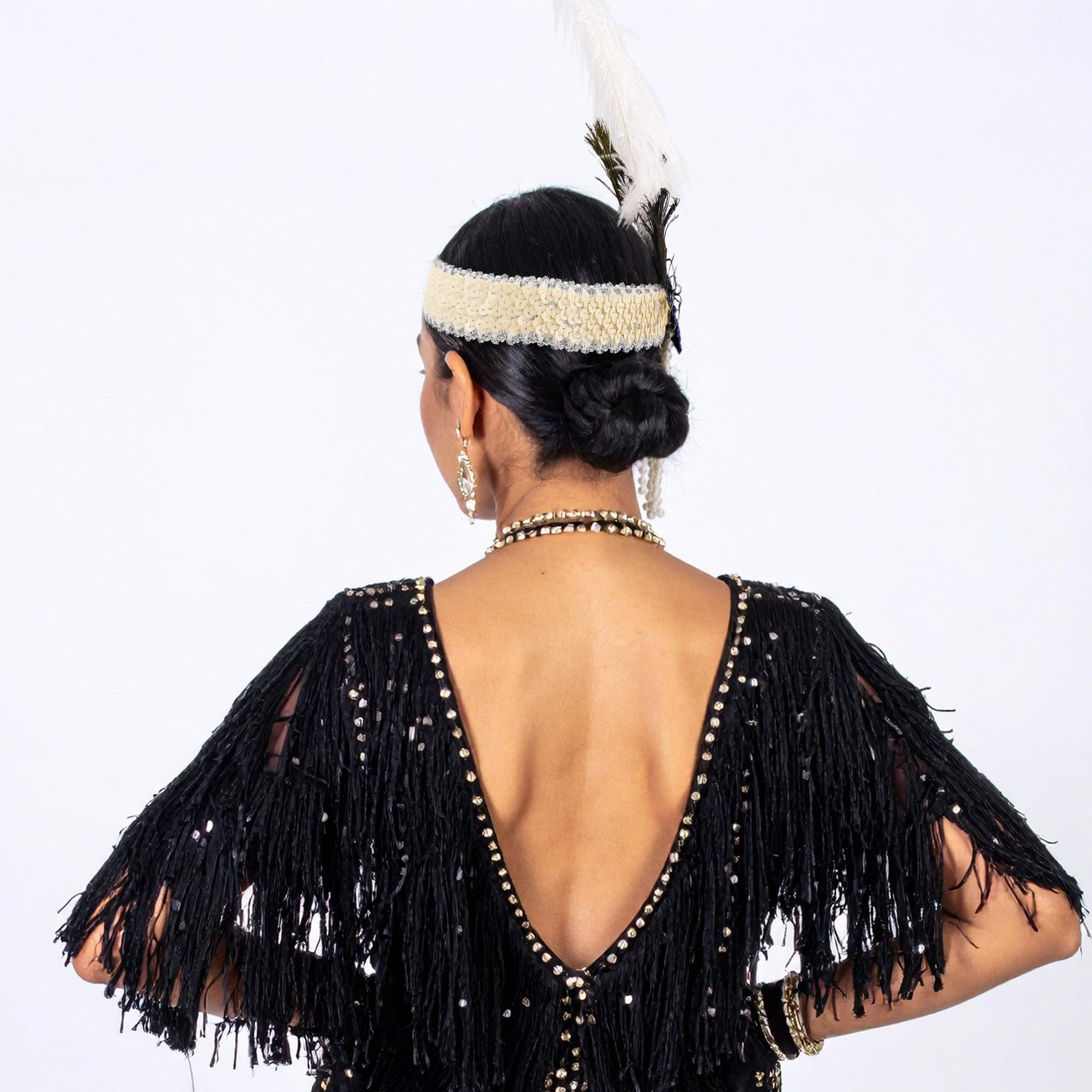 Roaring 20's Deluxe Costume Headband Beige