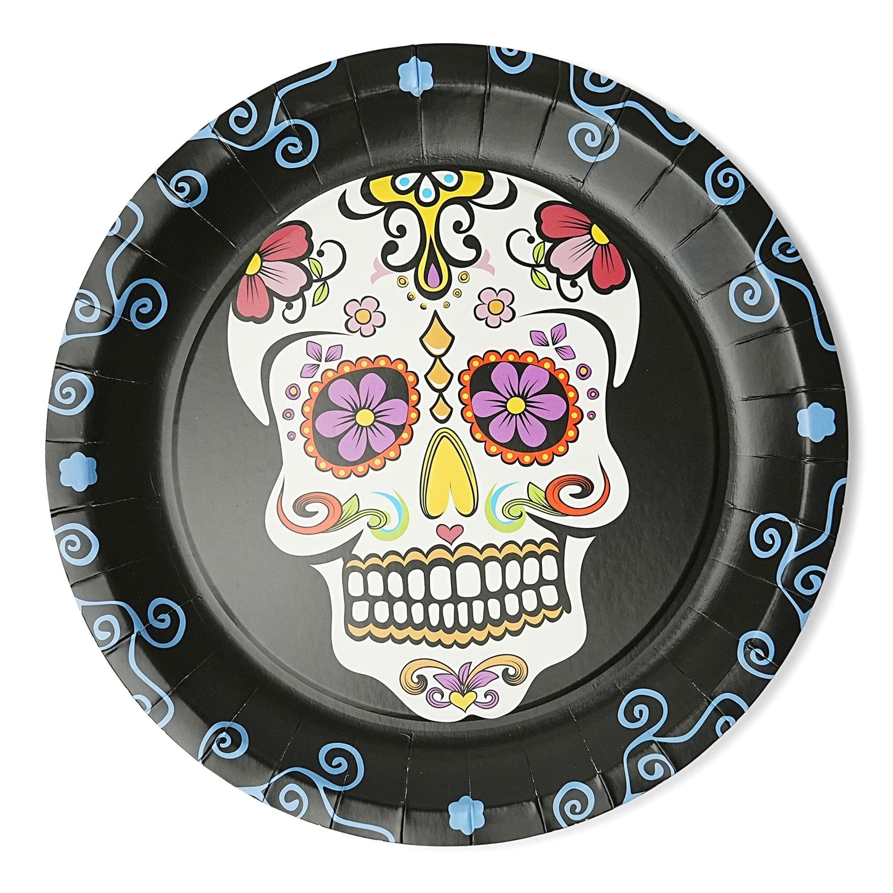 Day Of The Dead 9" Round Disposable Plate 8 Pack