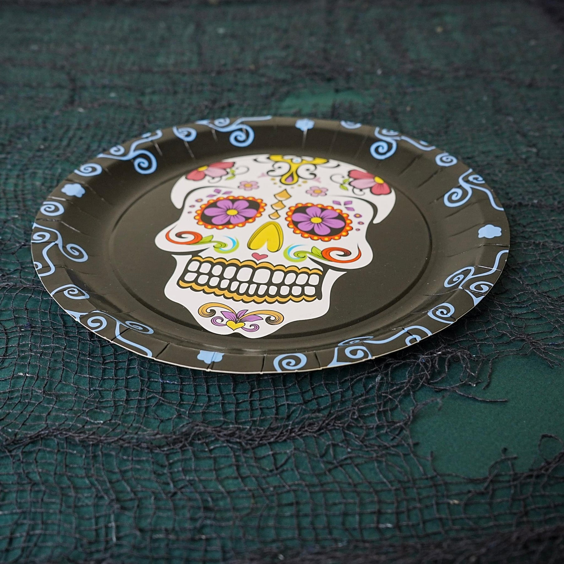 Day Of The Dead 9" Round Disposable Plate 8 Pack