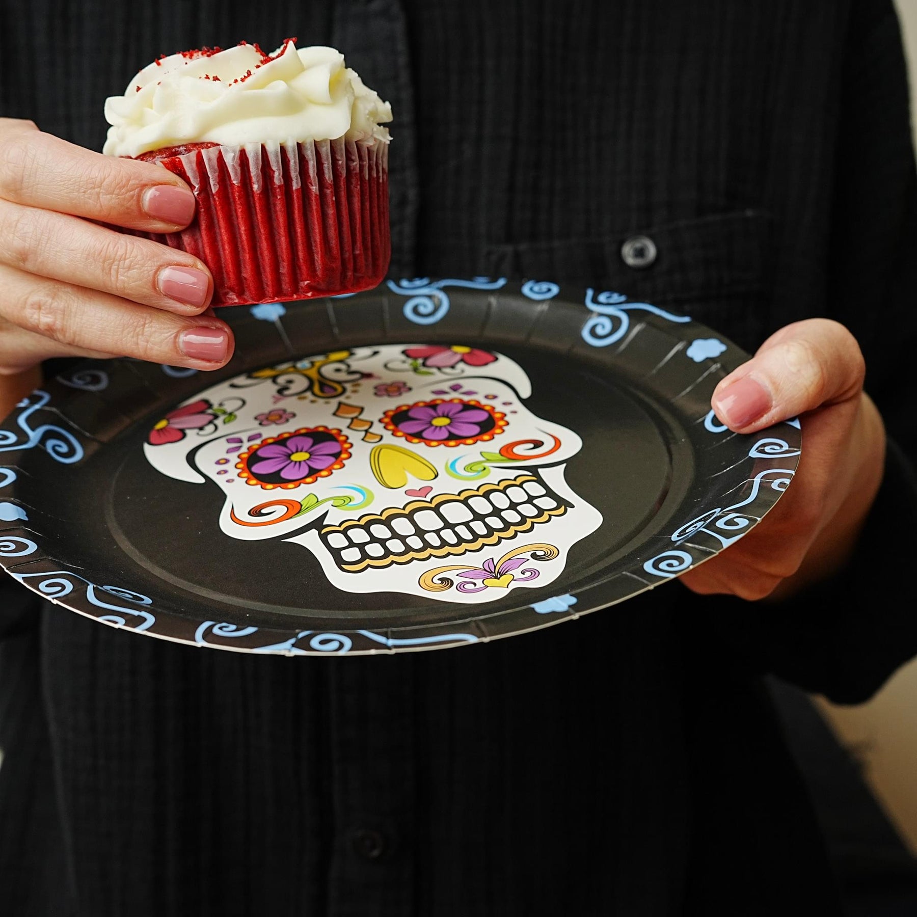 Day Of The Dead 9" Round Disposable Plate 8 Pack