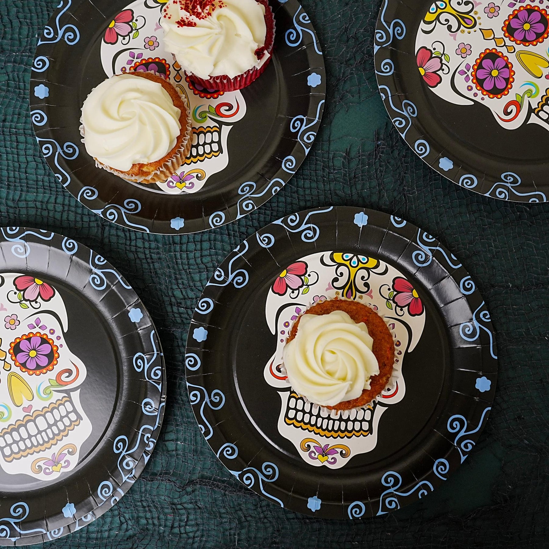 Day Of The Dead 9" Round Disposable Plate 8 Pack